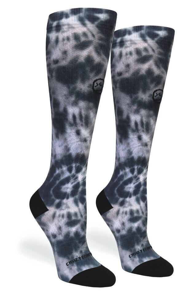 360 Black Tie Dye OTC Compression Sock (Standard & Extra Wide)