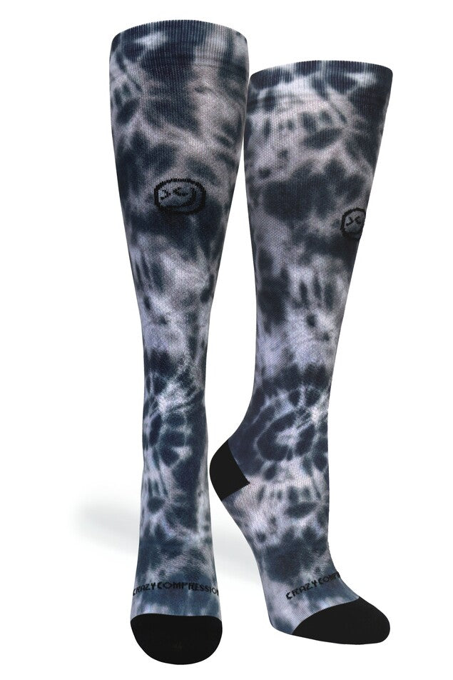 360 Black Tie Dye OTC Compression Sock (Standard & Extra Wide)