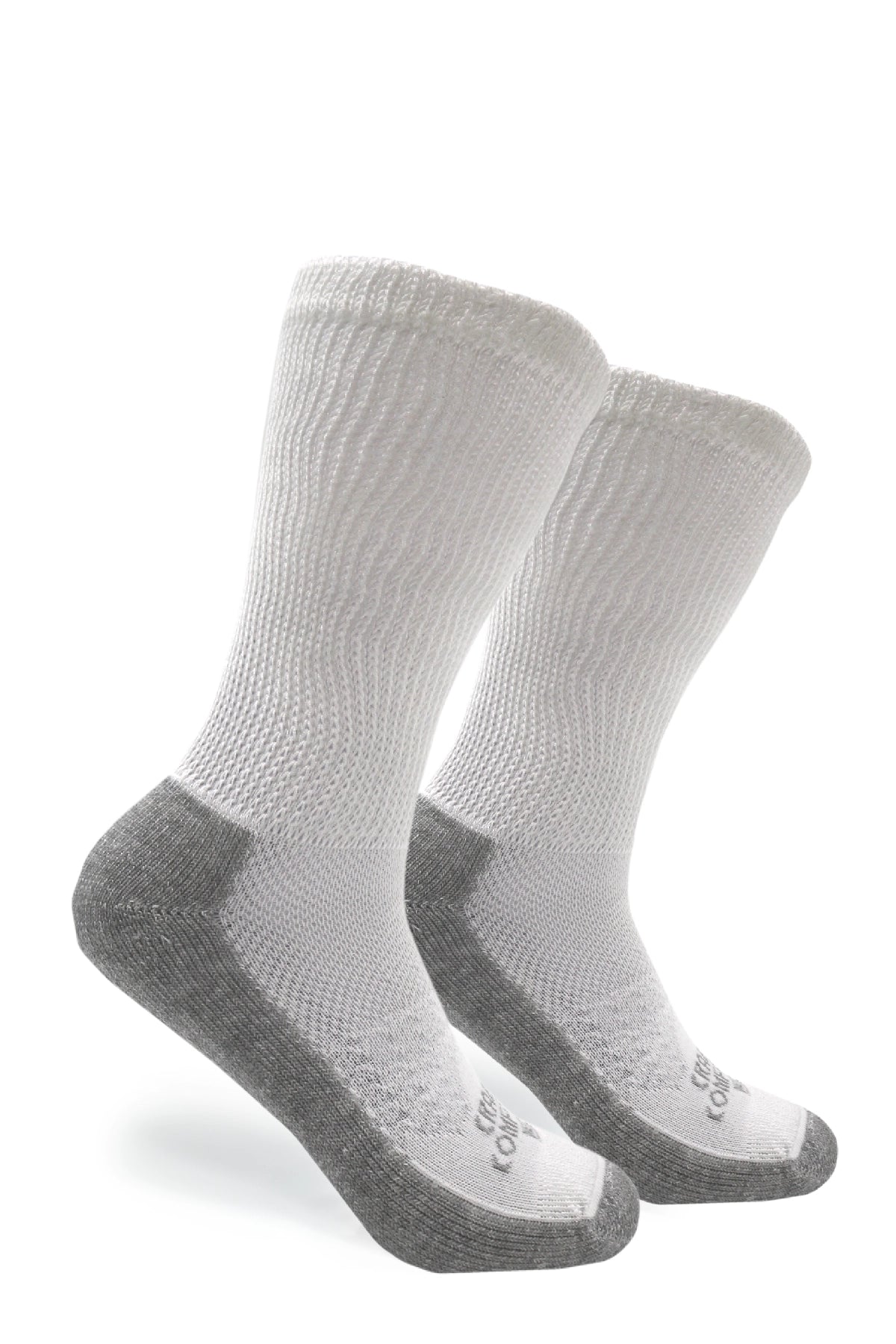 Cozy Comfort Relax Fit White 4 Pairs Crew Socks