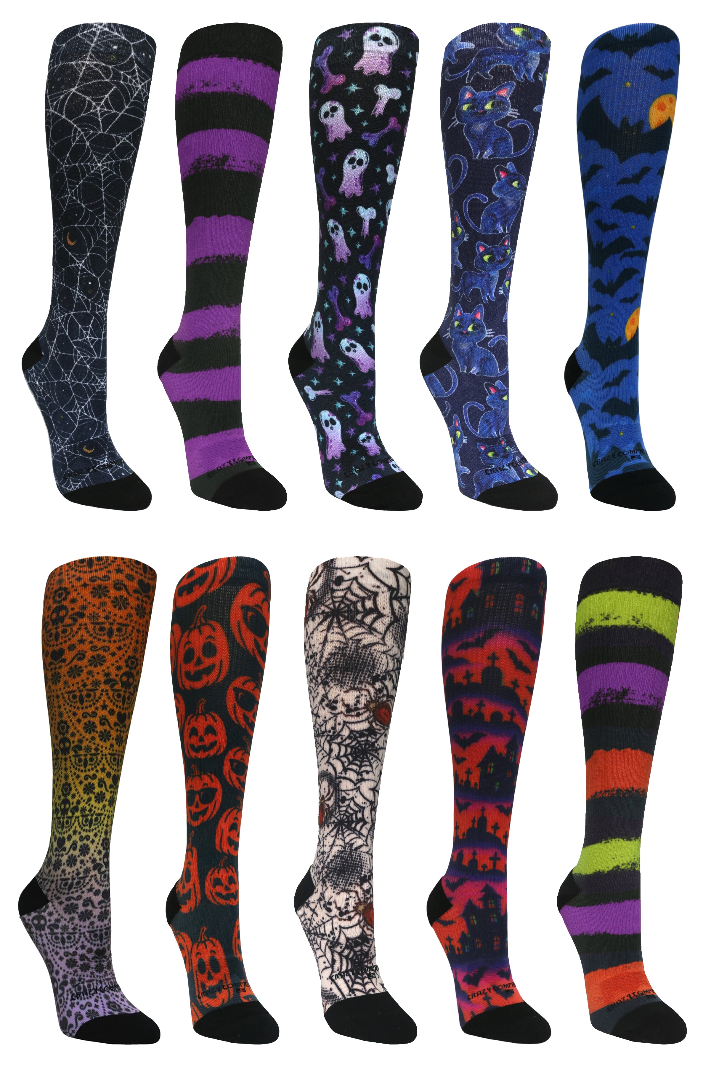 10 Pairs Halloween Bundle - (Standard & Extra Wide)