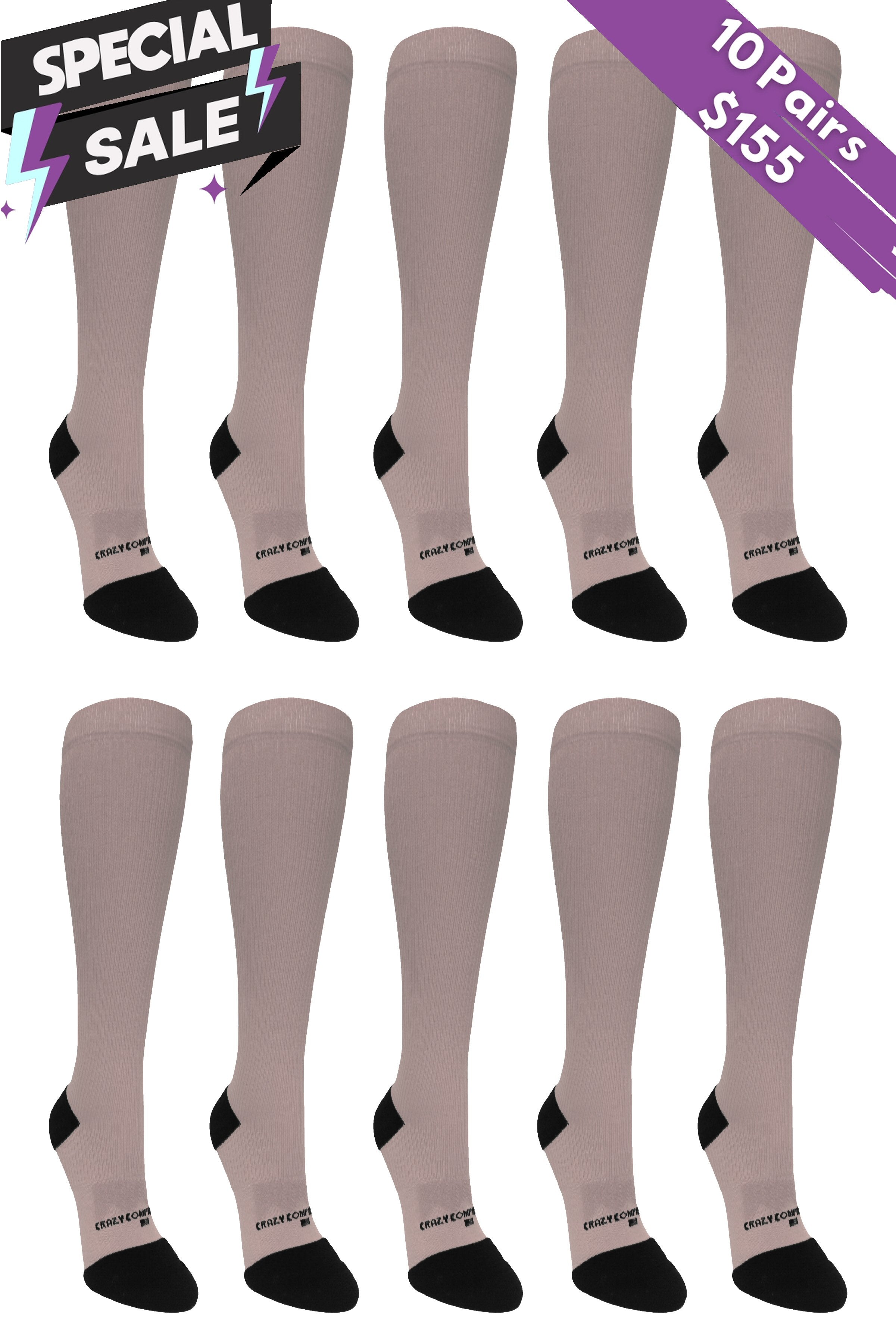 10 Pairs Skin Tone - (Standard & Extra Wide)