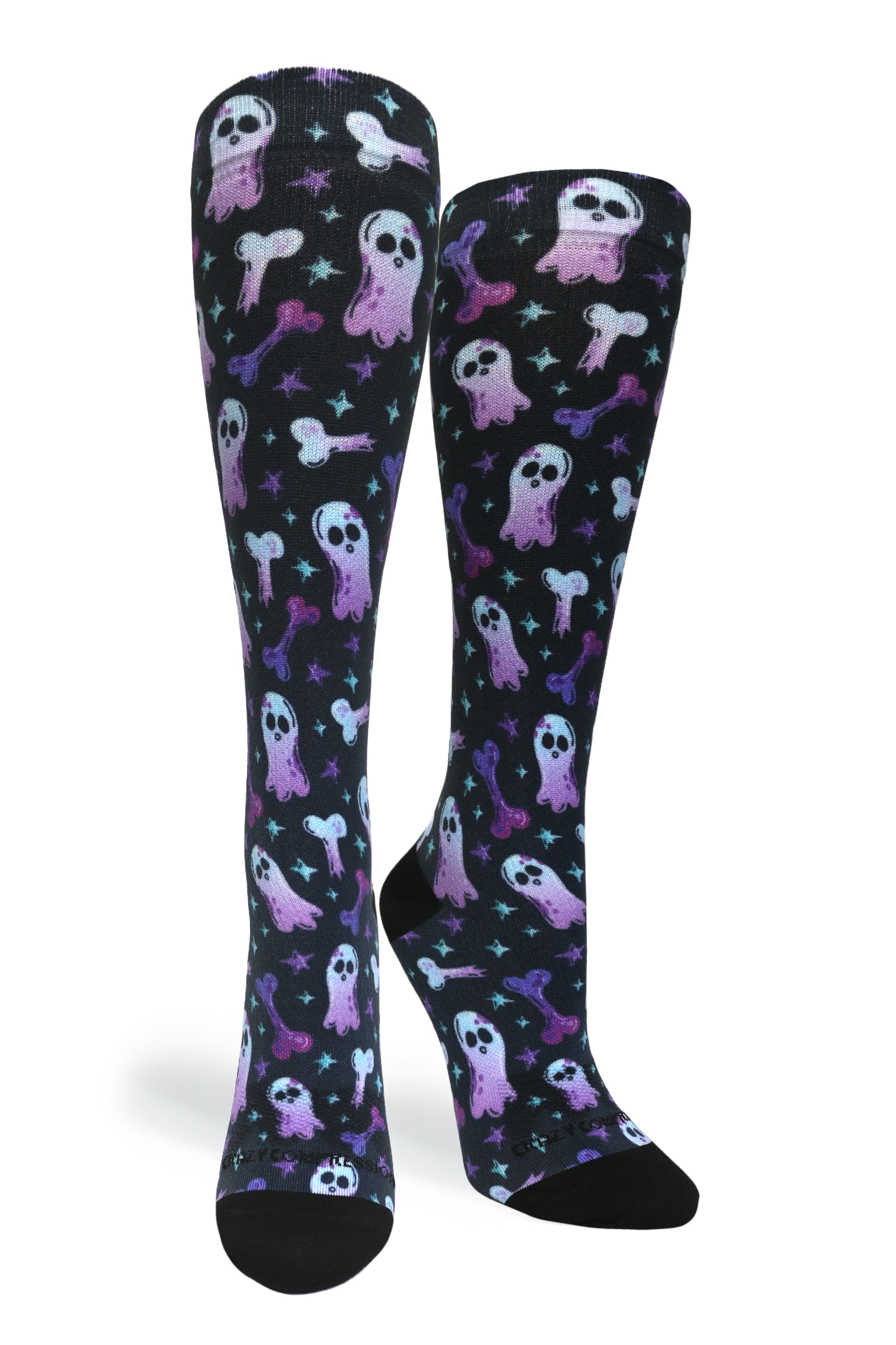 360 Haunting Bones OTC Compression Socks (Standard & Extra Wide)