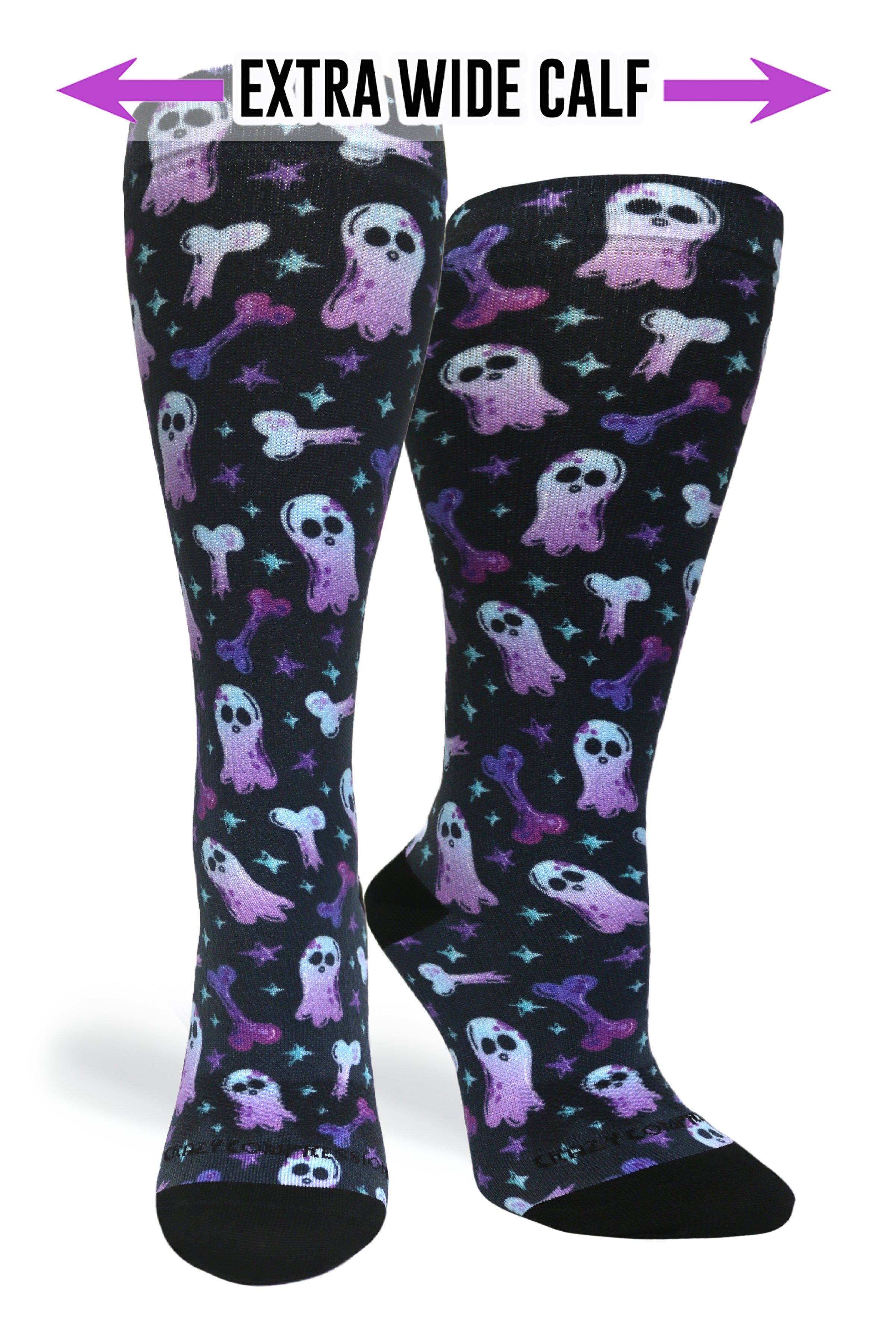 360 Haunting Bones OTC Compression Socks (Standard & Extra Wide)