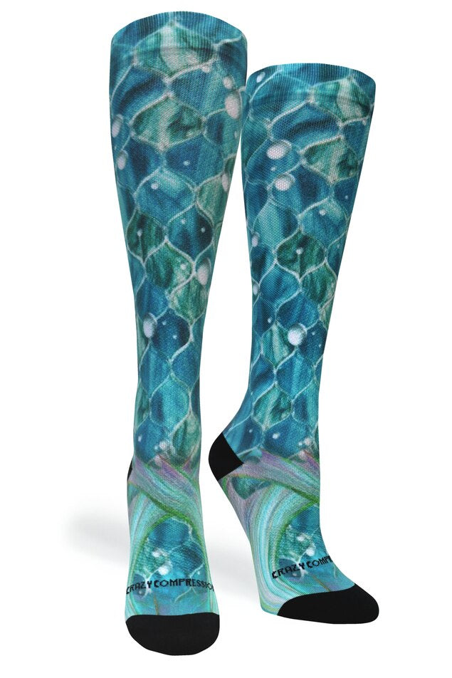 360 Mermaid Mosaic OTC Compression Socks (Standard & Extra Wide)