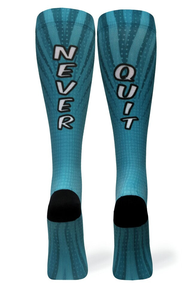 360 Never Quit Blue OTC Compression Socks (Standard & Extra Wide)