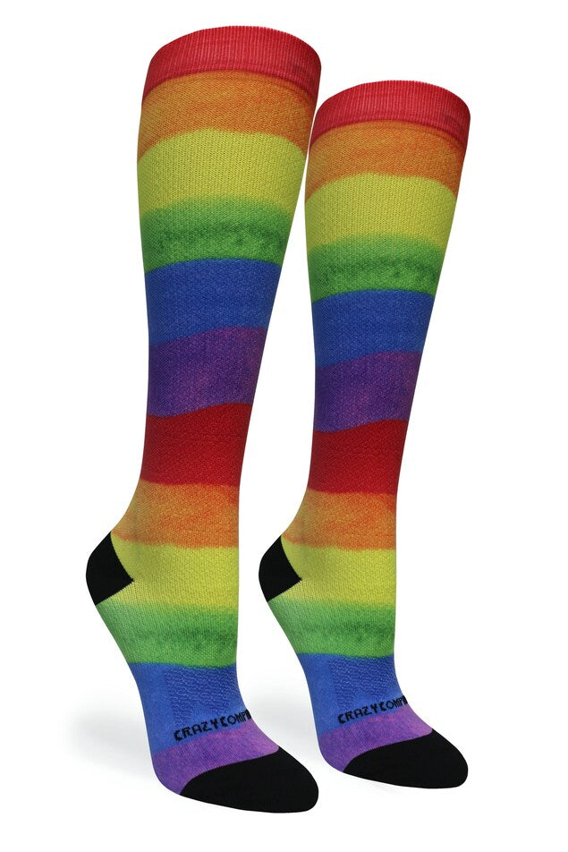 360 Rainbow Paint OTC Compression Socks (Standard & Extra Wide)