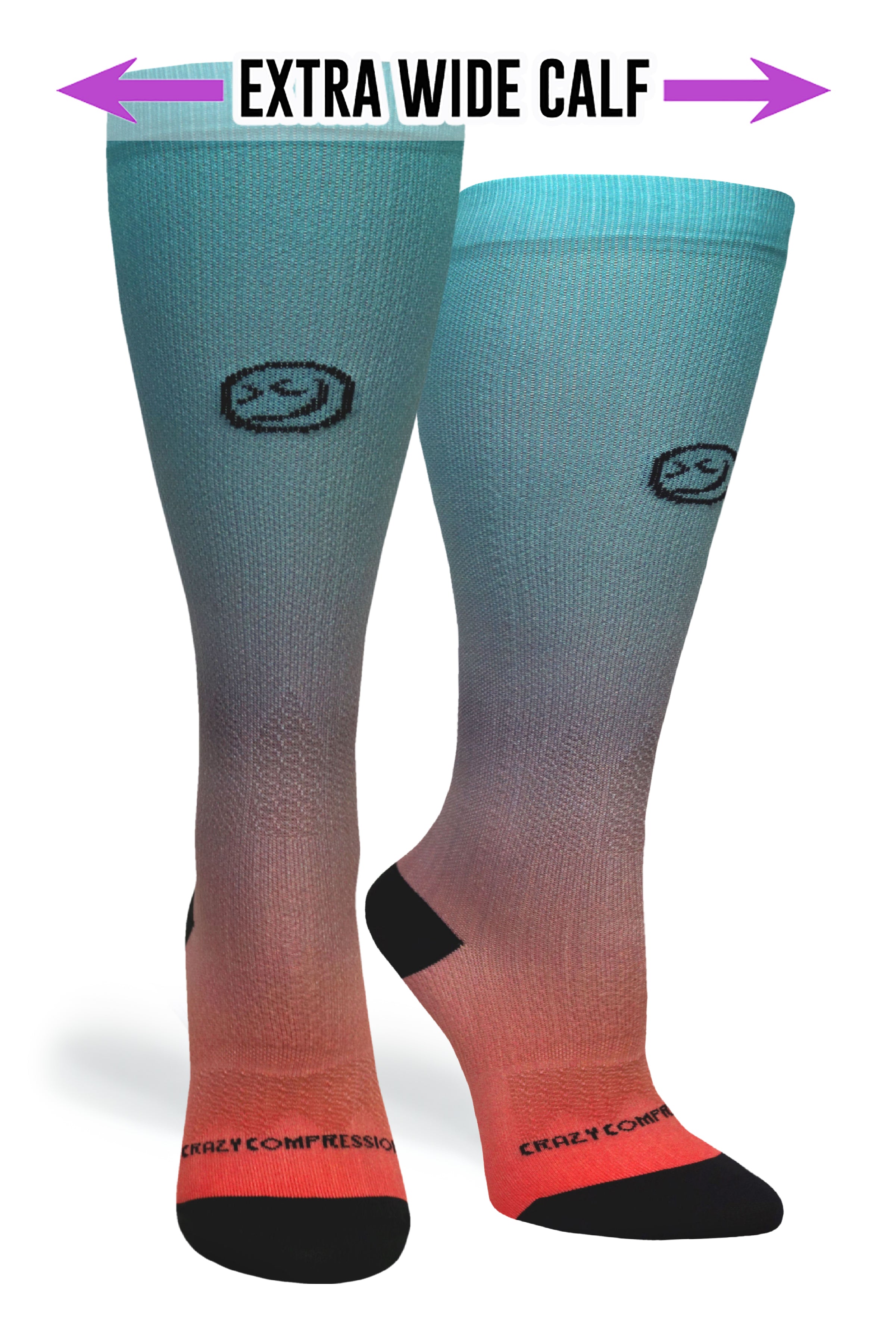 360 Ombré Peach Aqua OTC Compression Socks (Standard & Extra Wide)