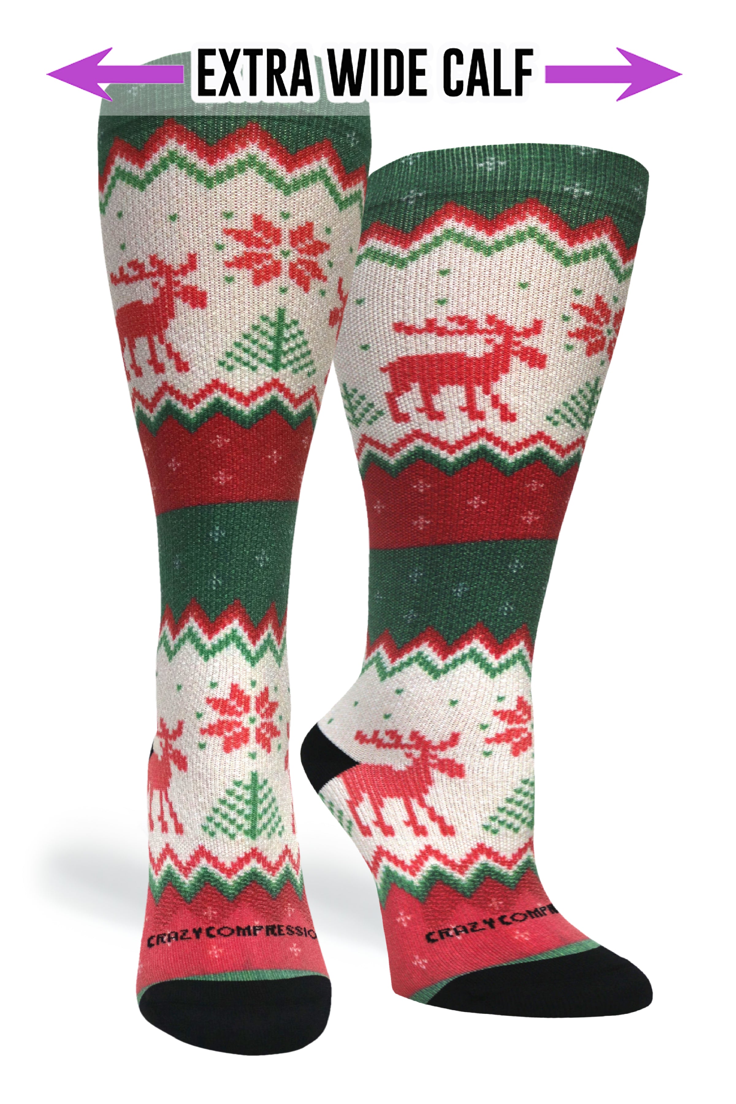 360 Festive Needlepoint OTC Compression Socks (Standard & Extra Wide)