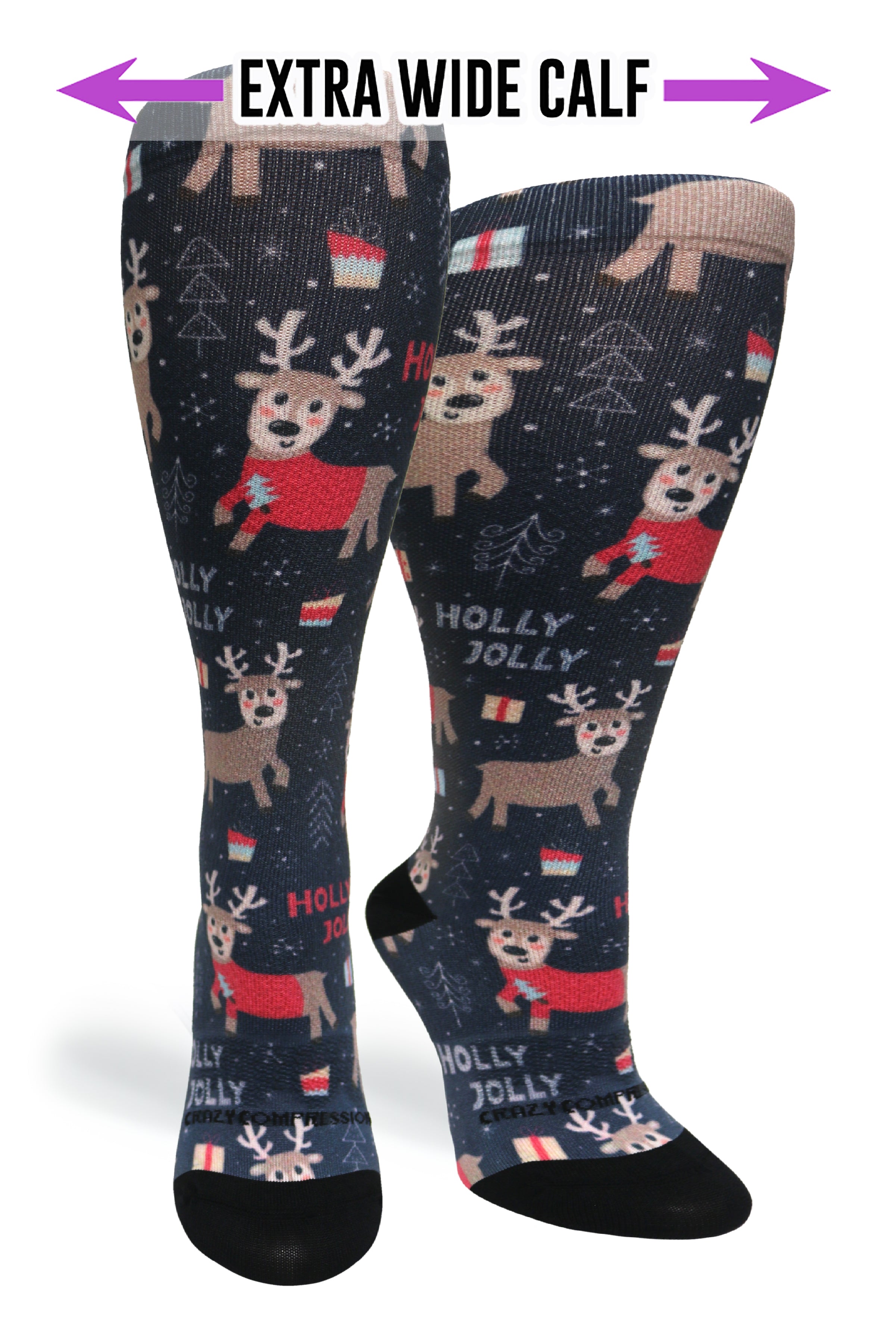 360 Holly Jolly OTC Compression Socks (Standard & Extra Wide)