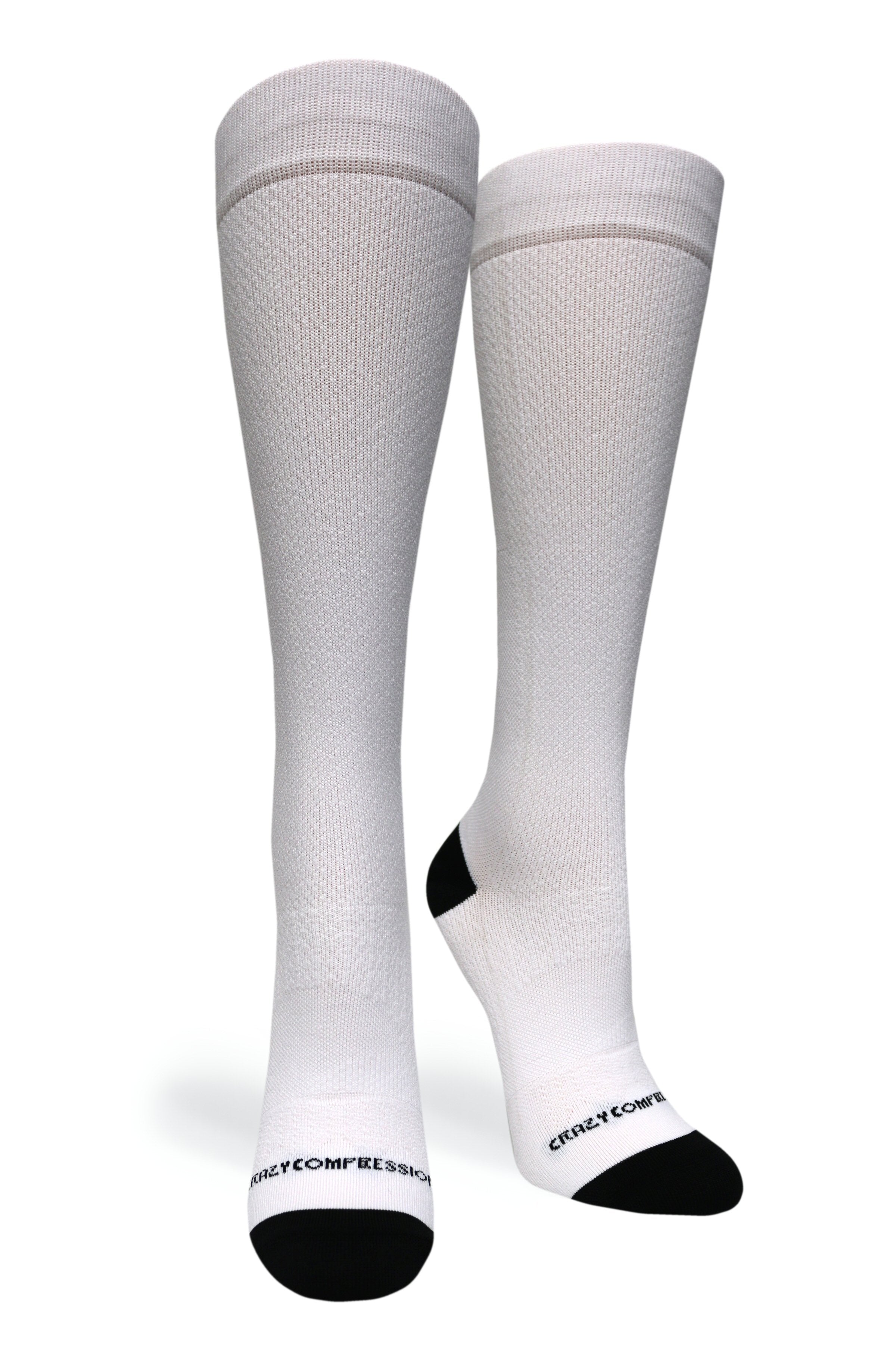 White OTC Compression Socks (Standard & Extra Wide)