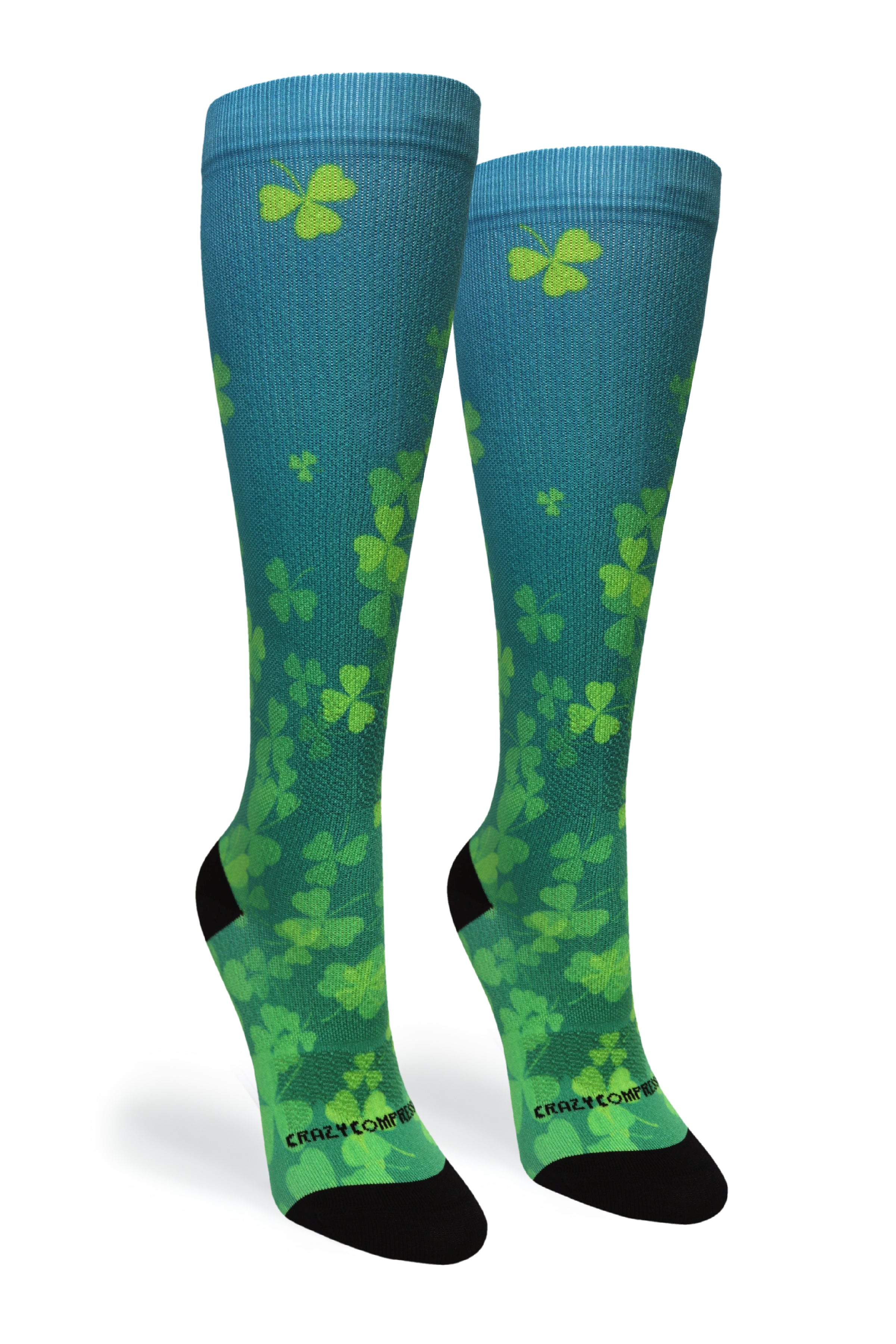 360 Cloverfields Blue OTC Compression Socks (Standard & Extra Wide)