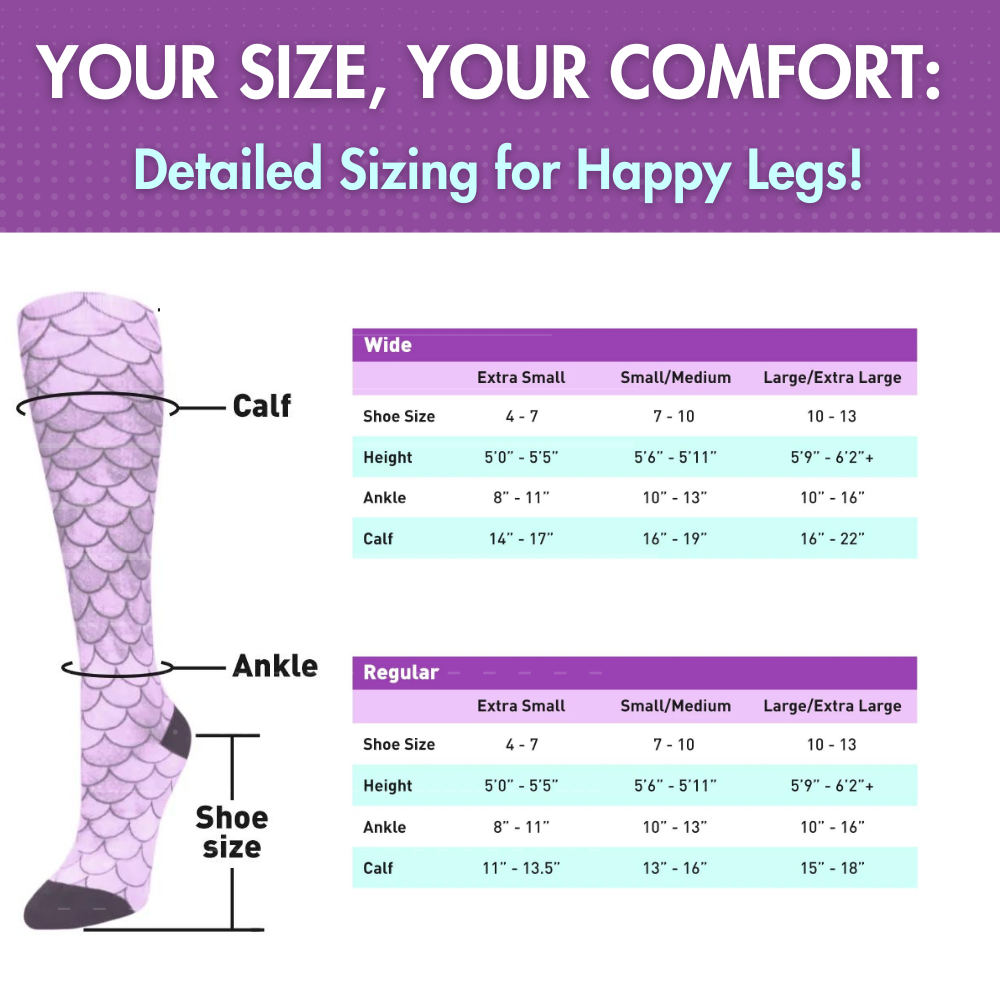 360 Purple Jungle OTC Compression Socks (Standard & Extra Wide)