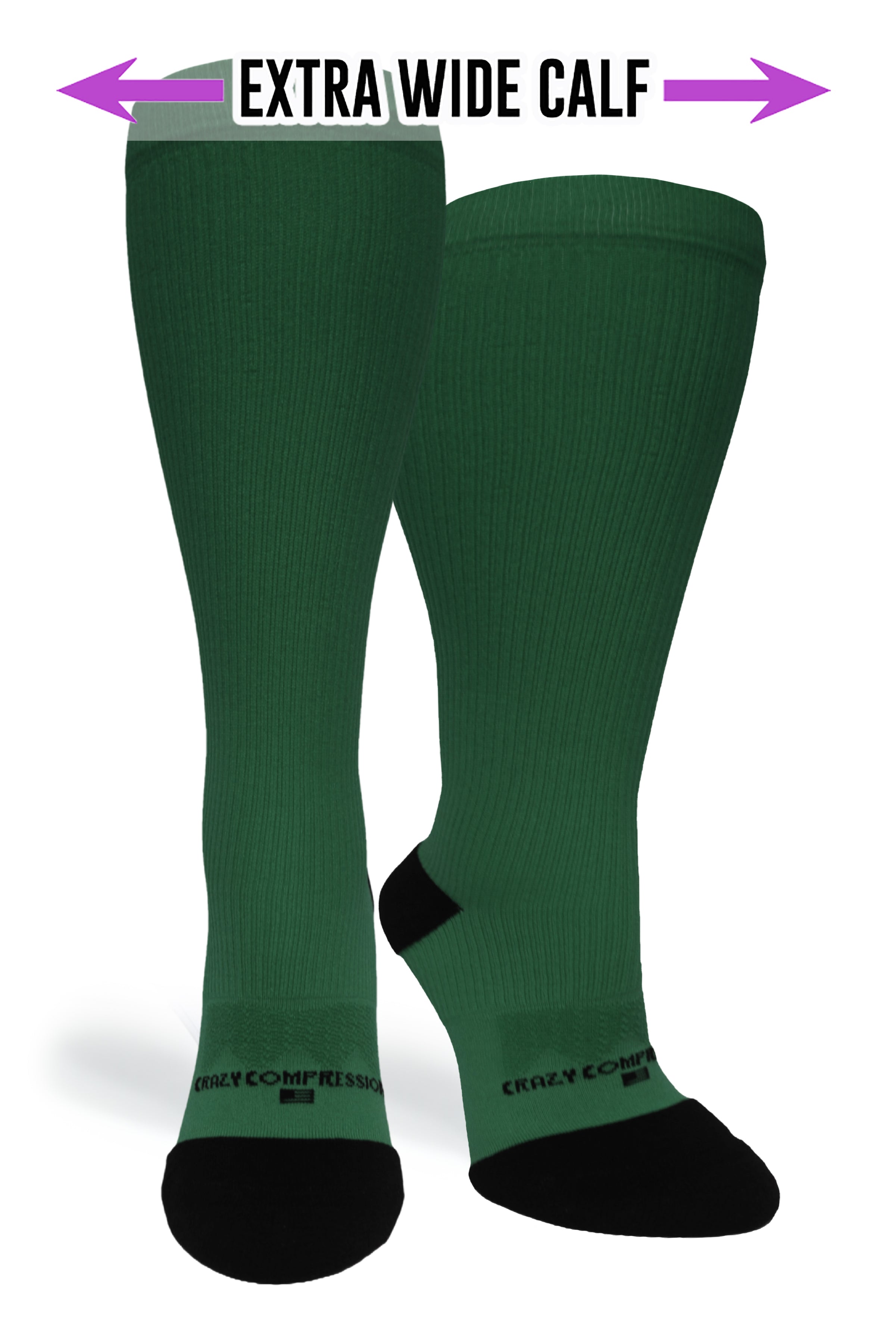 Medias de compresión OTC 360 de color verde oscuro (estándar y extra anchas)