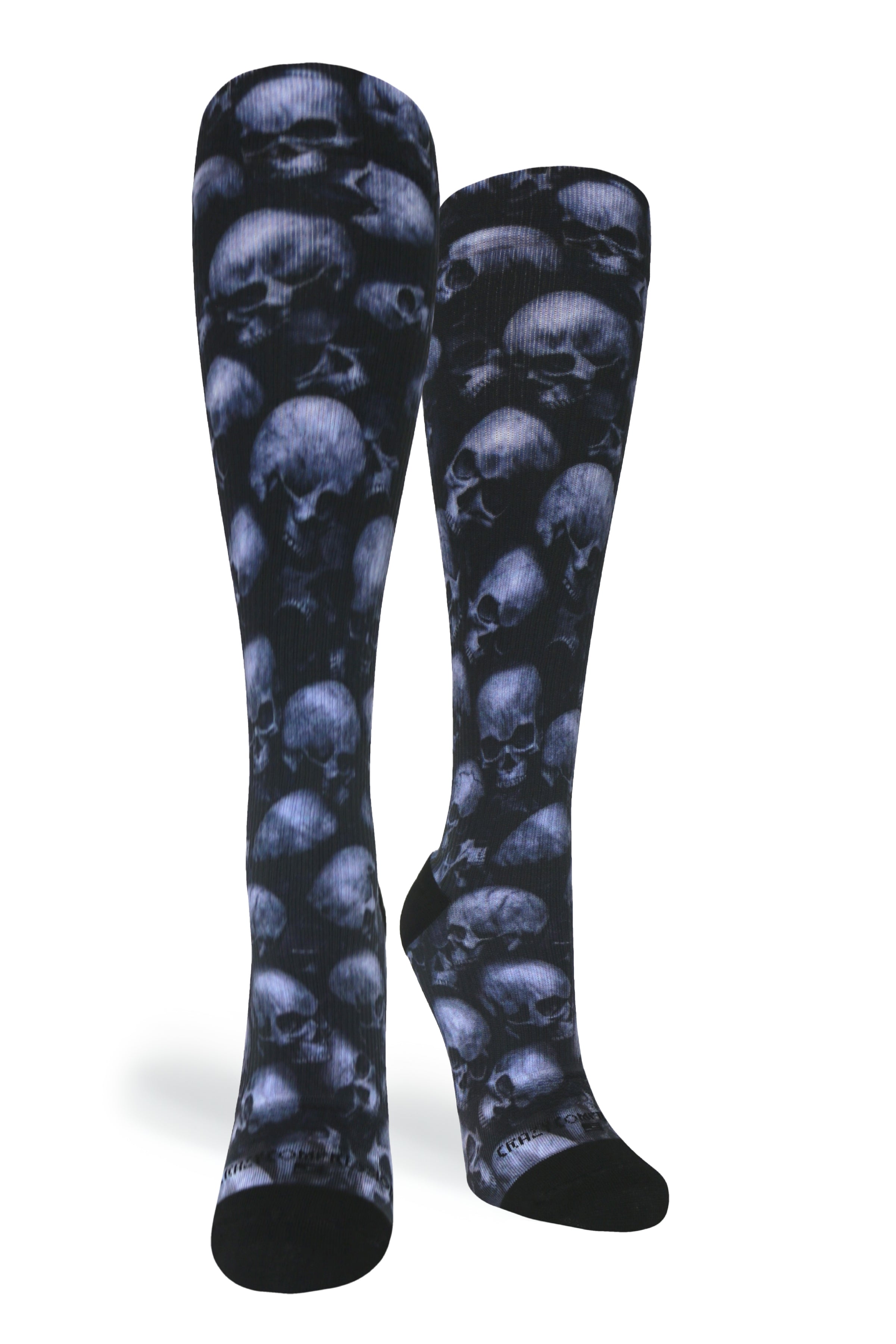 Medias de compresión de venta libre 360 Dark Skulls (estándar y extra anchas)