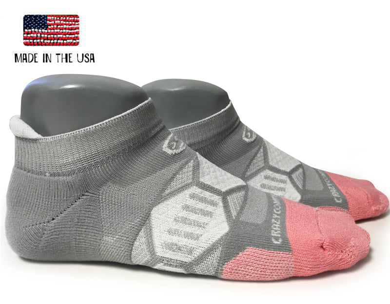 Gray & Peach Runners - Elite Running Sock