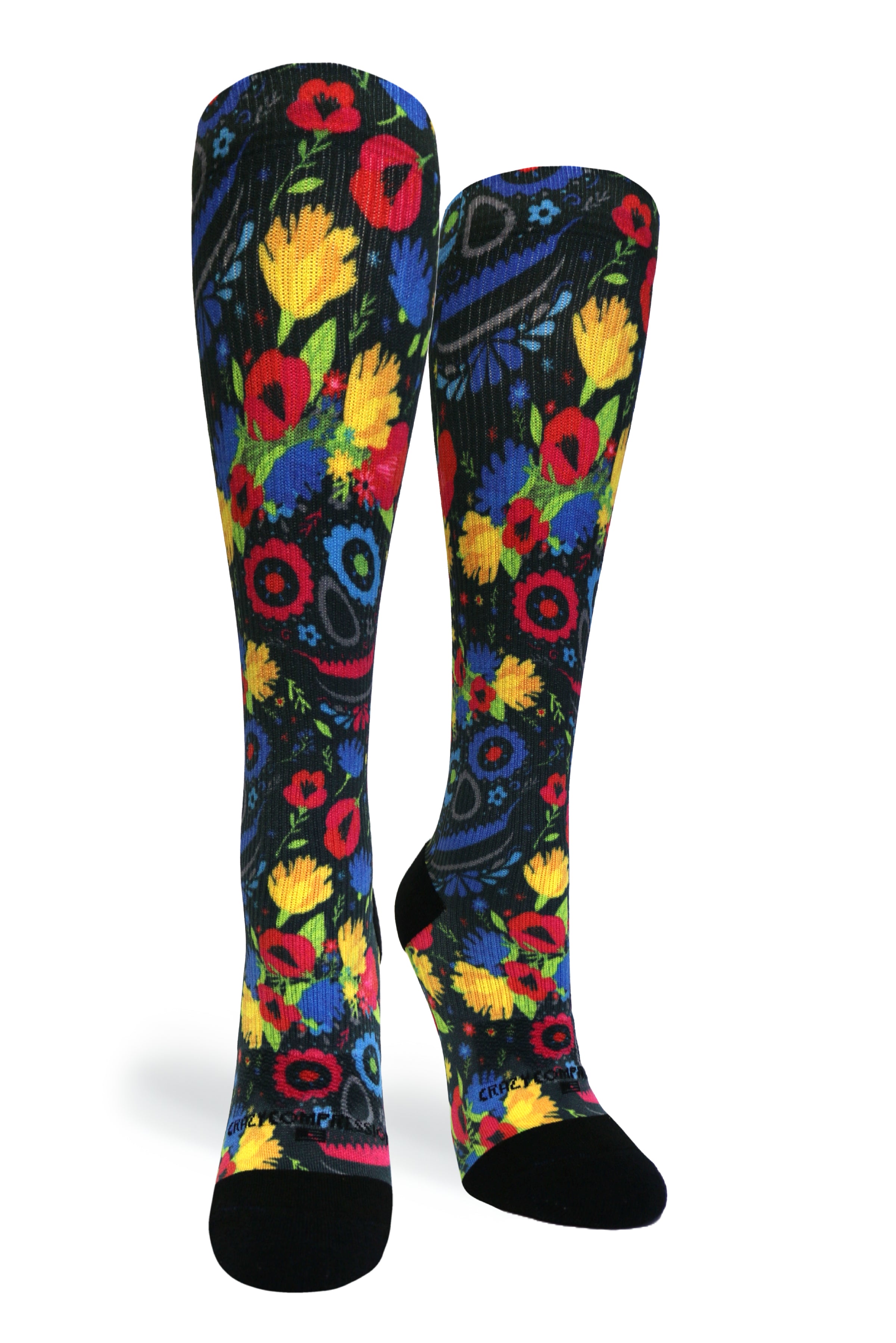 360 Flower Faces OTC Compression Socks (Standard & Extra Wide)