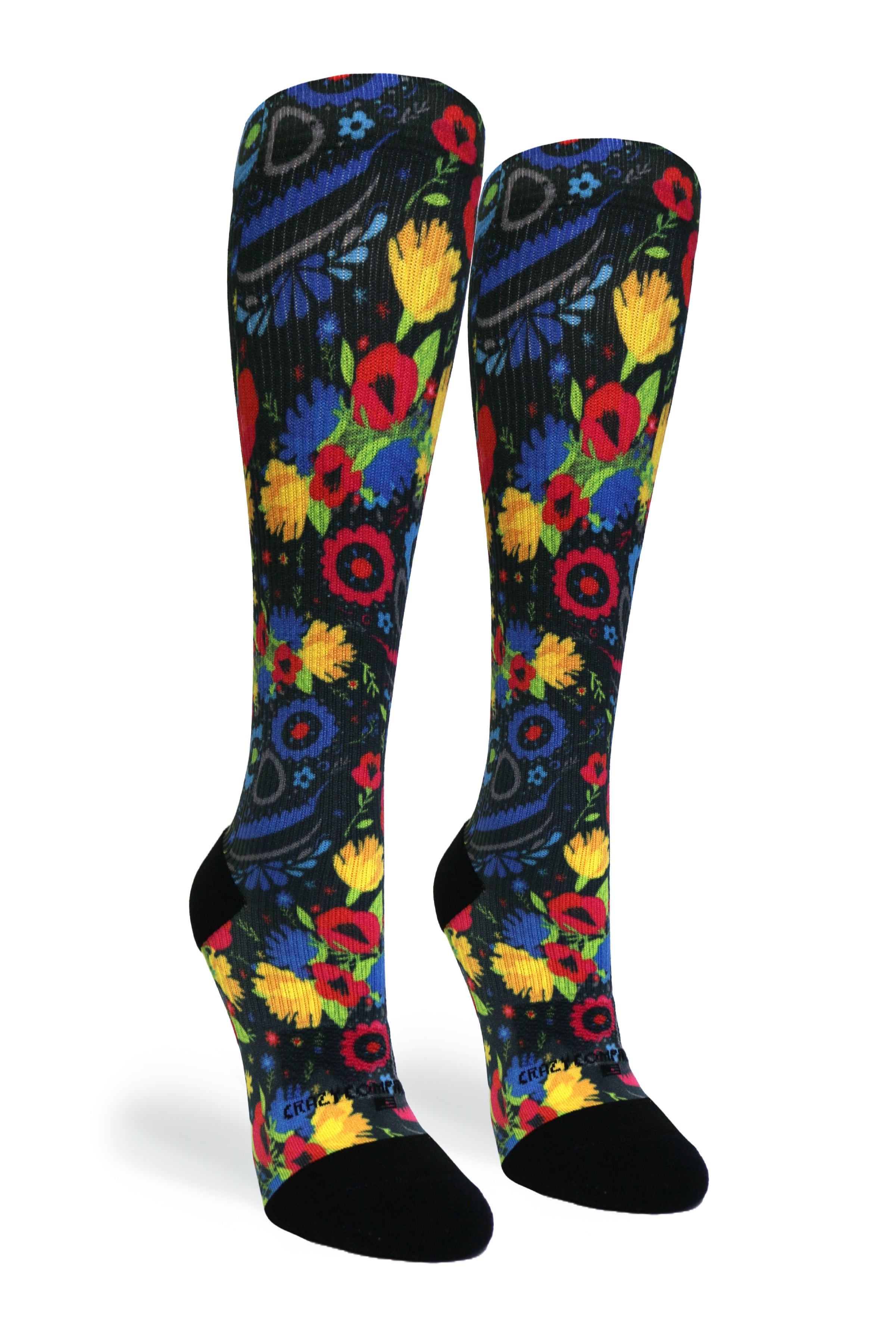 360 Flower Faces OTC Compression Socks (Standard & Extra Wide)