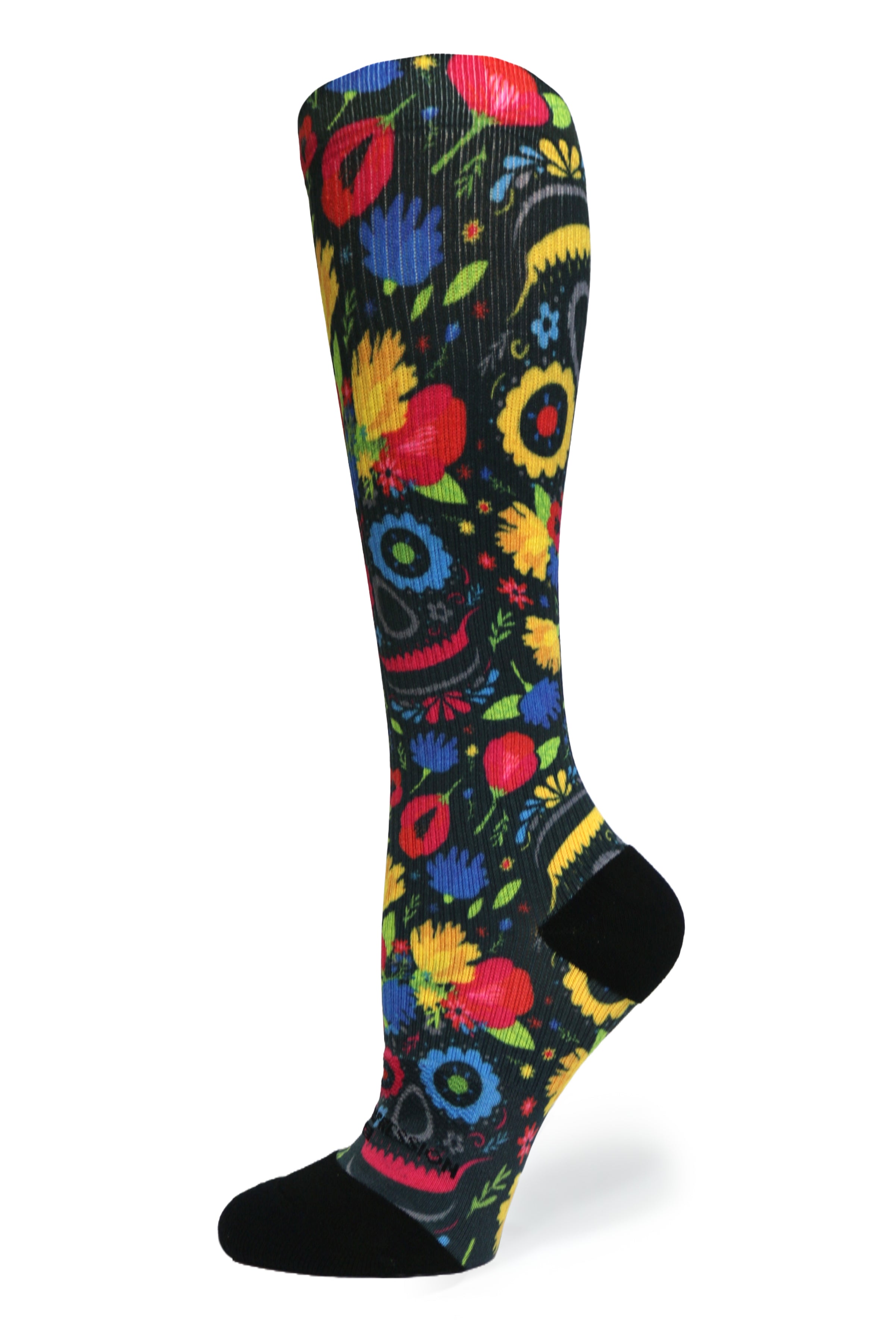 360 Flower Faces OTC Compression Socks (Standard & Extra Wide)