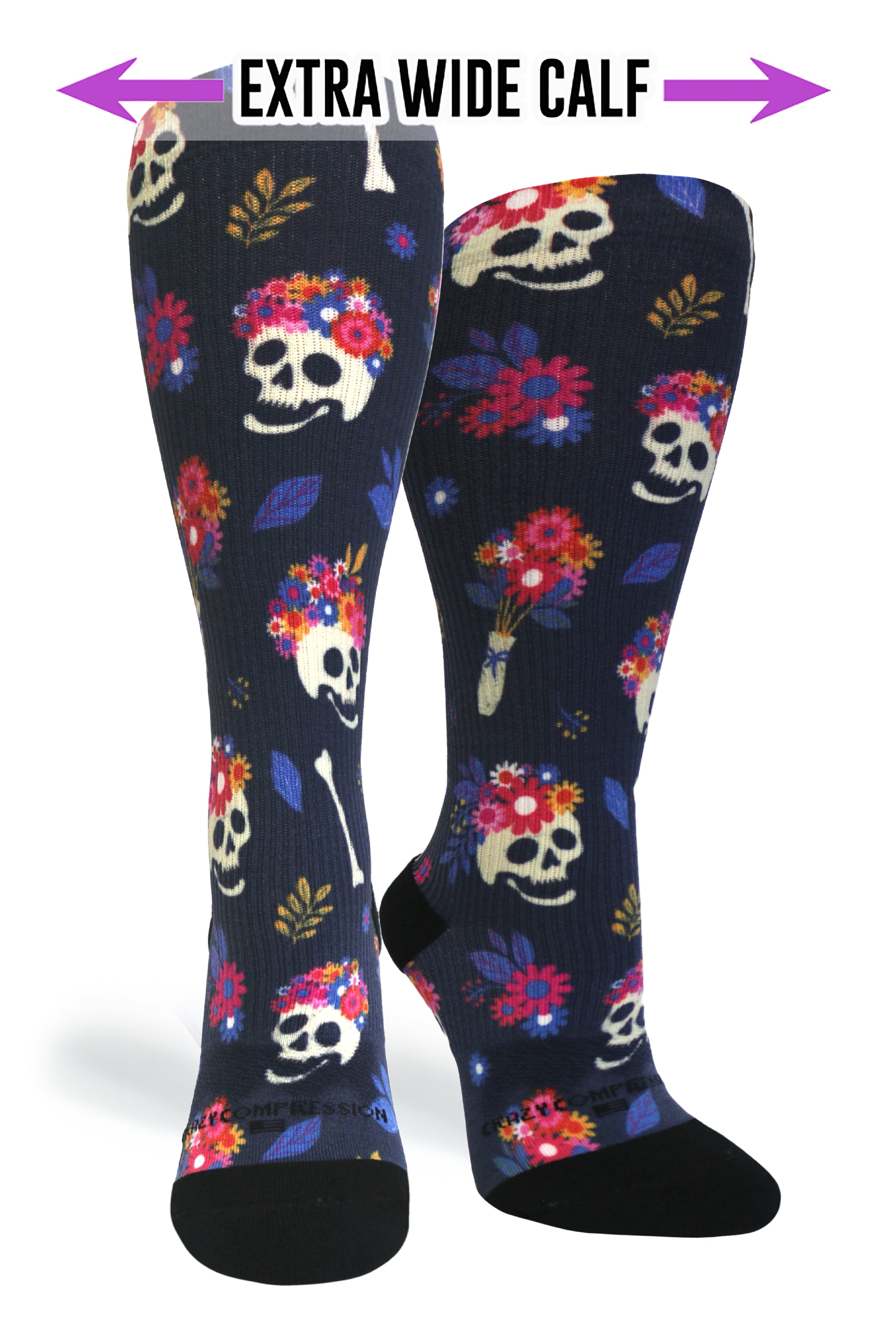 360 Flower Hair OTC Compression Socks (Standard & Extra Wide)