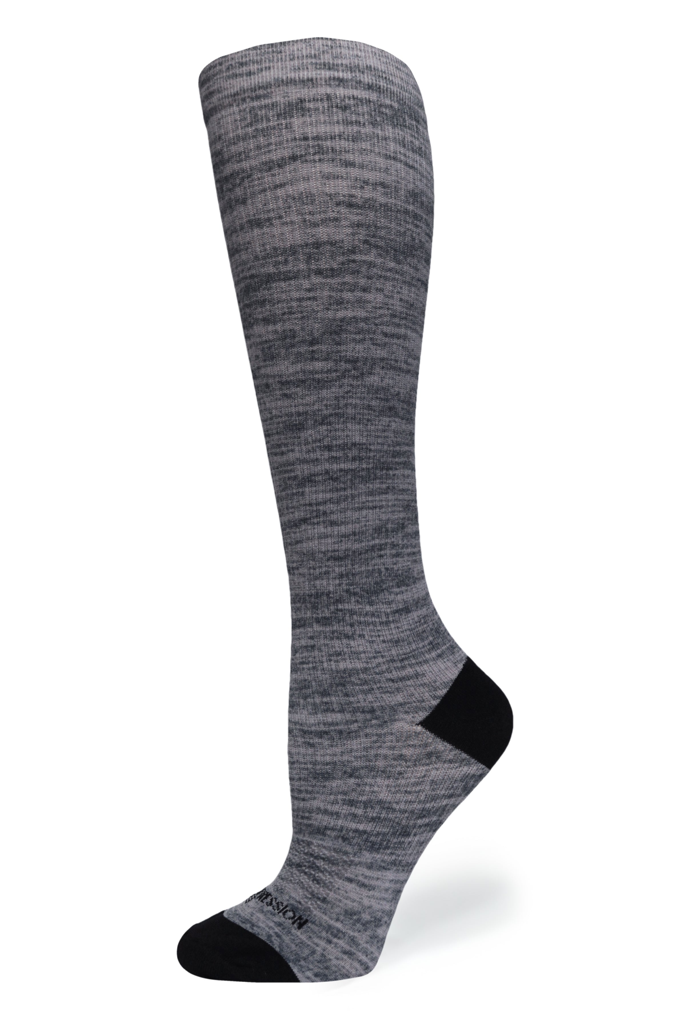 360 Grey Heather OTC Compression Socks (Standard & Extra Wide)