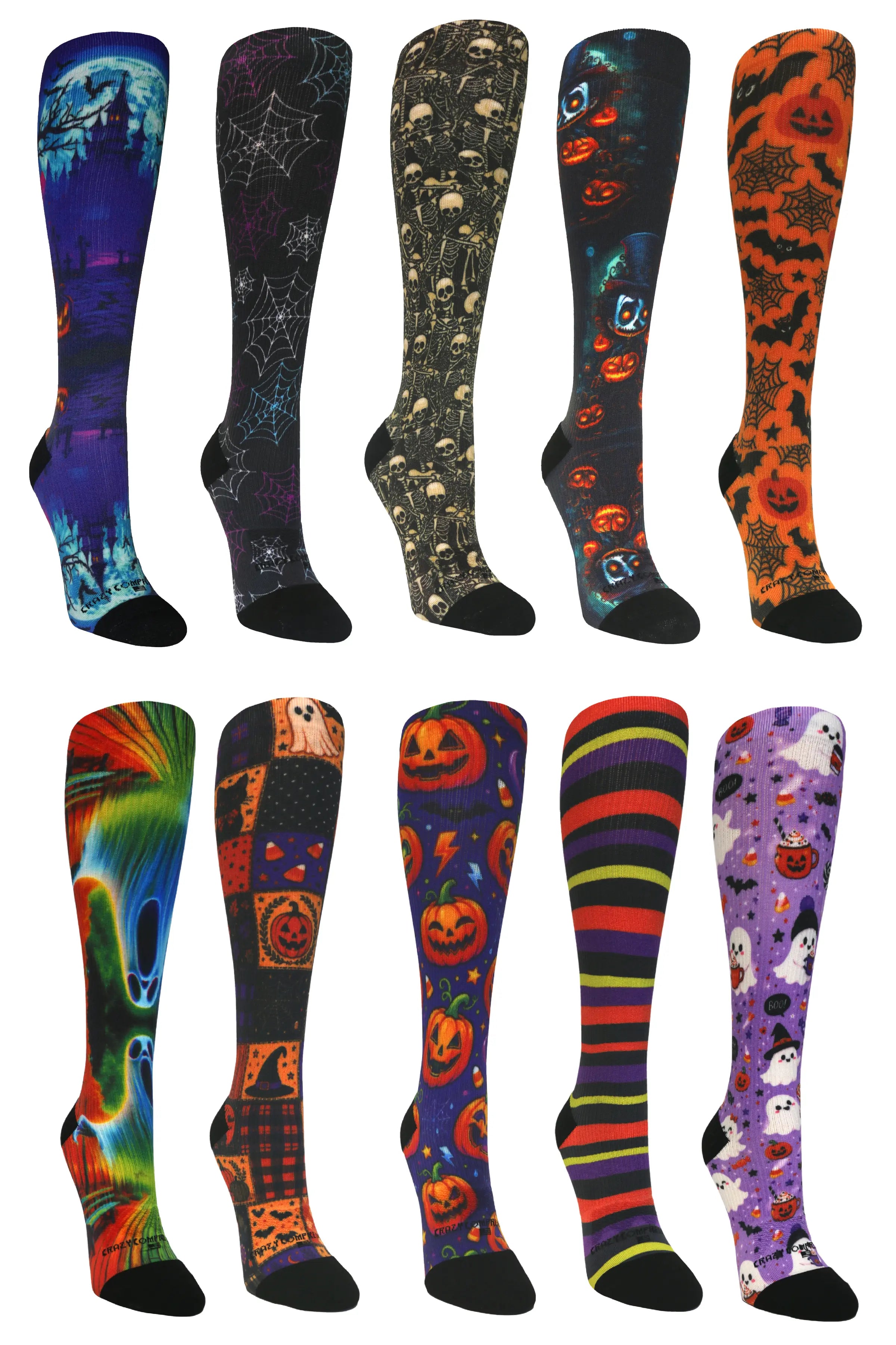 10 Pairs Spooky Bundle - (Standard & Extra Wide)