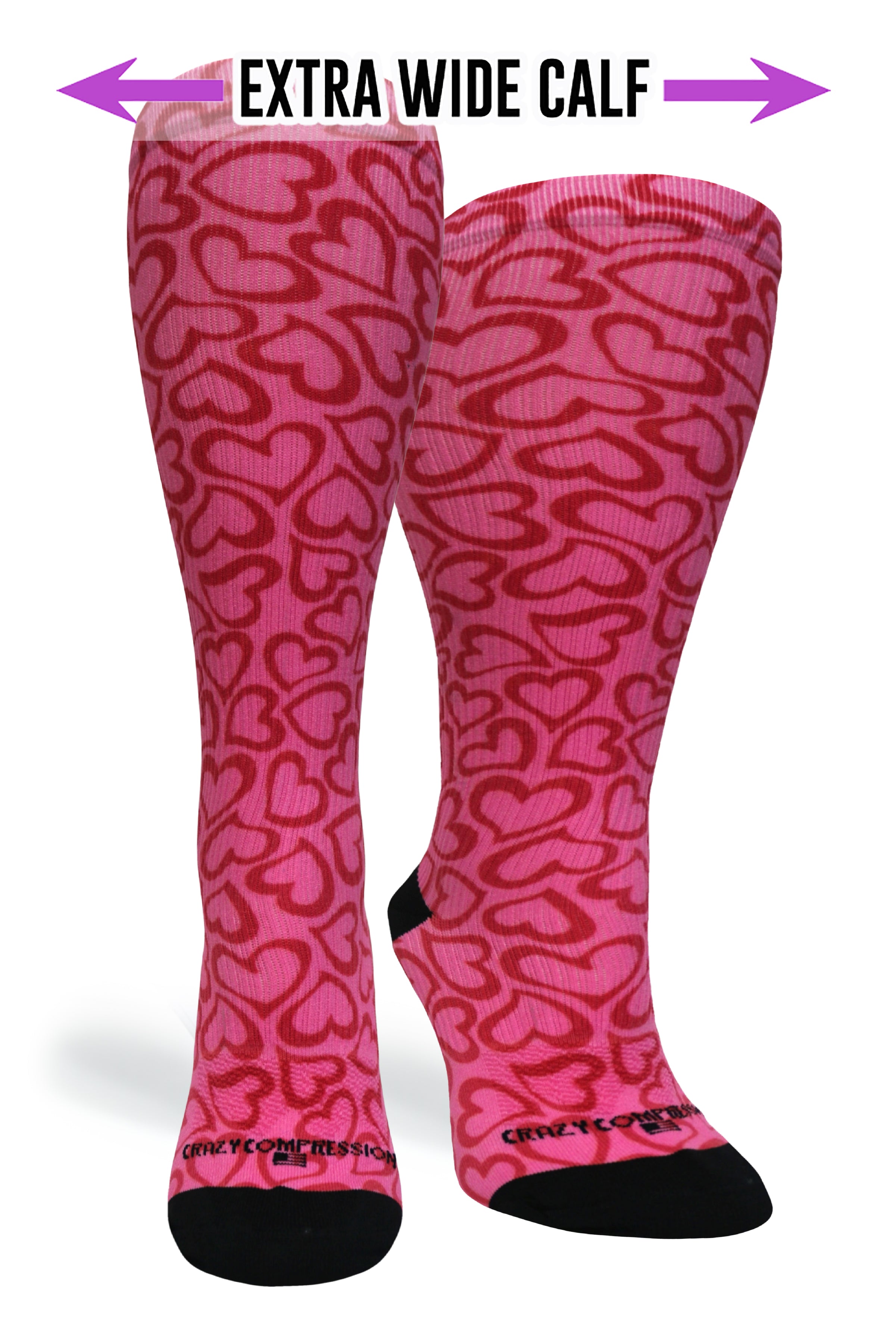 360 Hearts Hug OTC Compression Socks (Standard & Extra Wide)