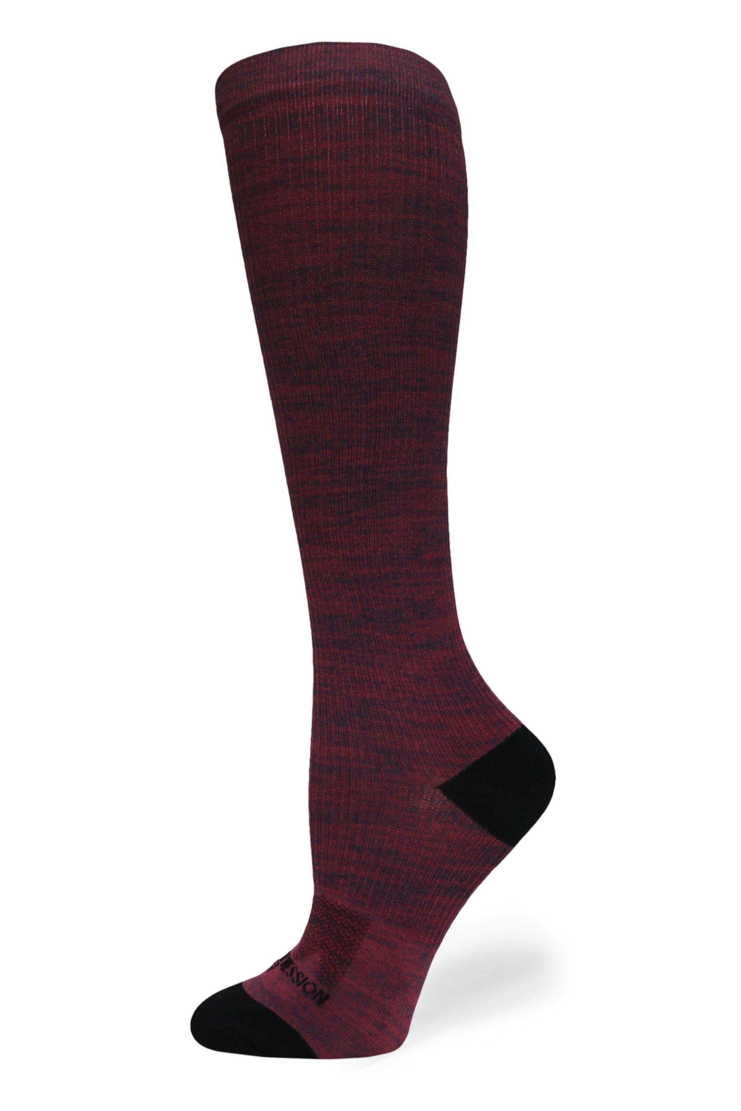 360 Maroon Heather OTC Compression Socks (Standard & Extra Wide)