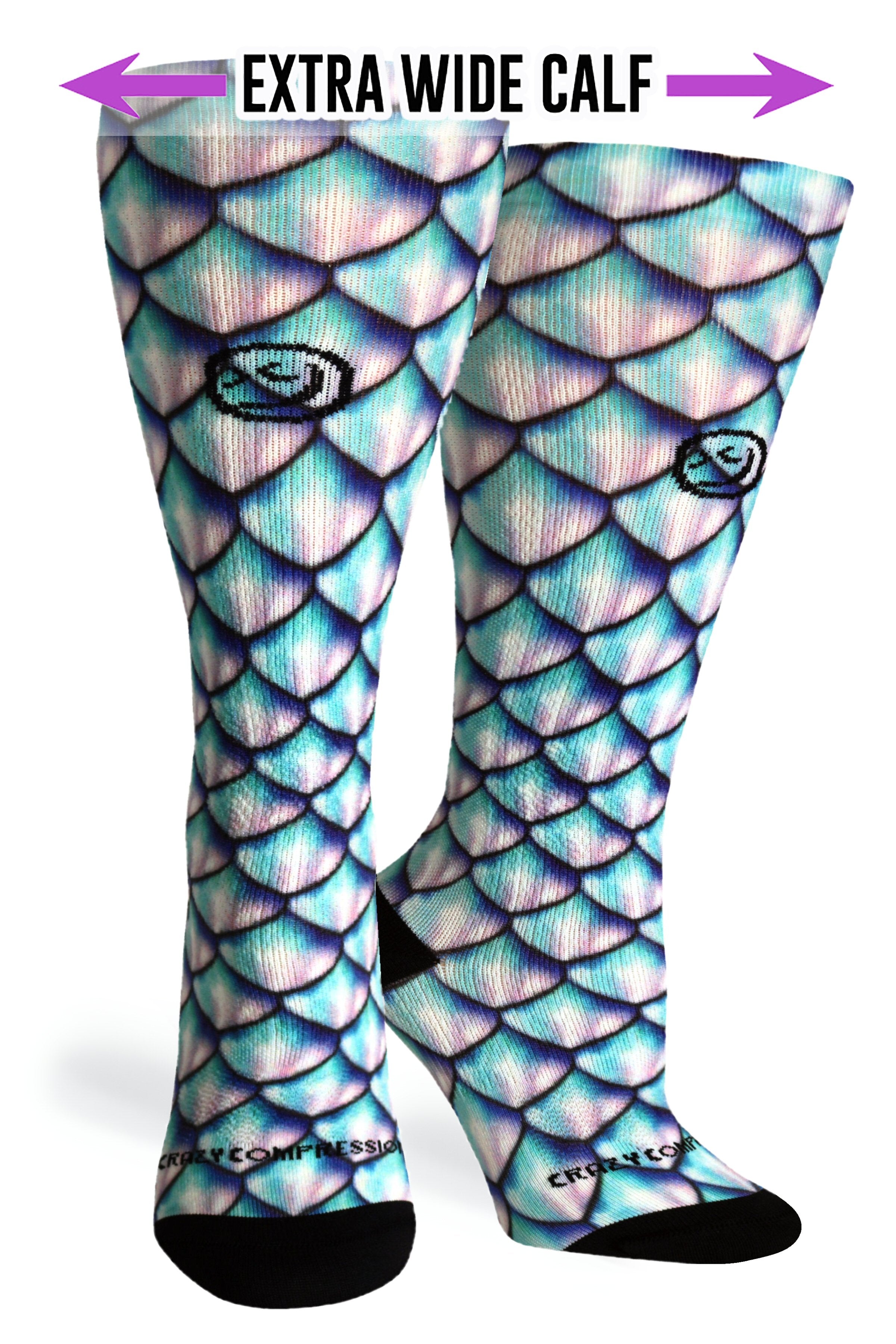 360 Mermaid 3D Aqua OTC Compression Socks (Standard & Extra Wide)