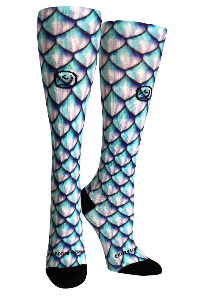 360 Mermaid 3D Aqua OTC Compression Socks (Standard & Extra Wide)