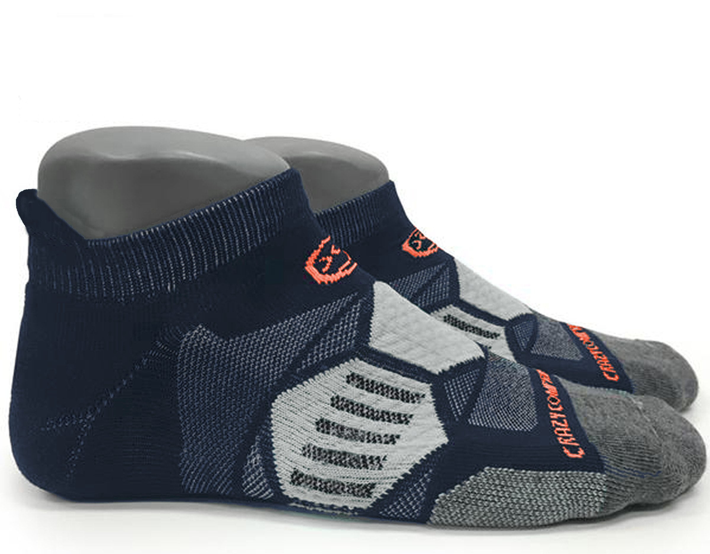 Calcetines de compresión Elite para correr en azul marino y coral