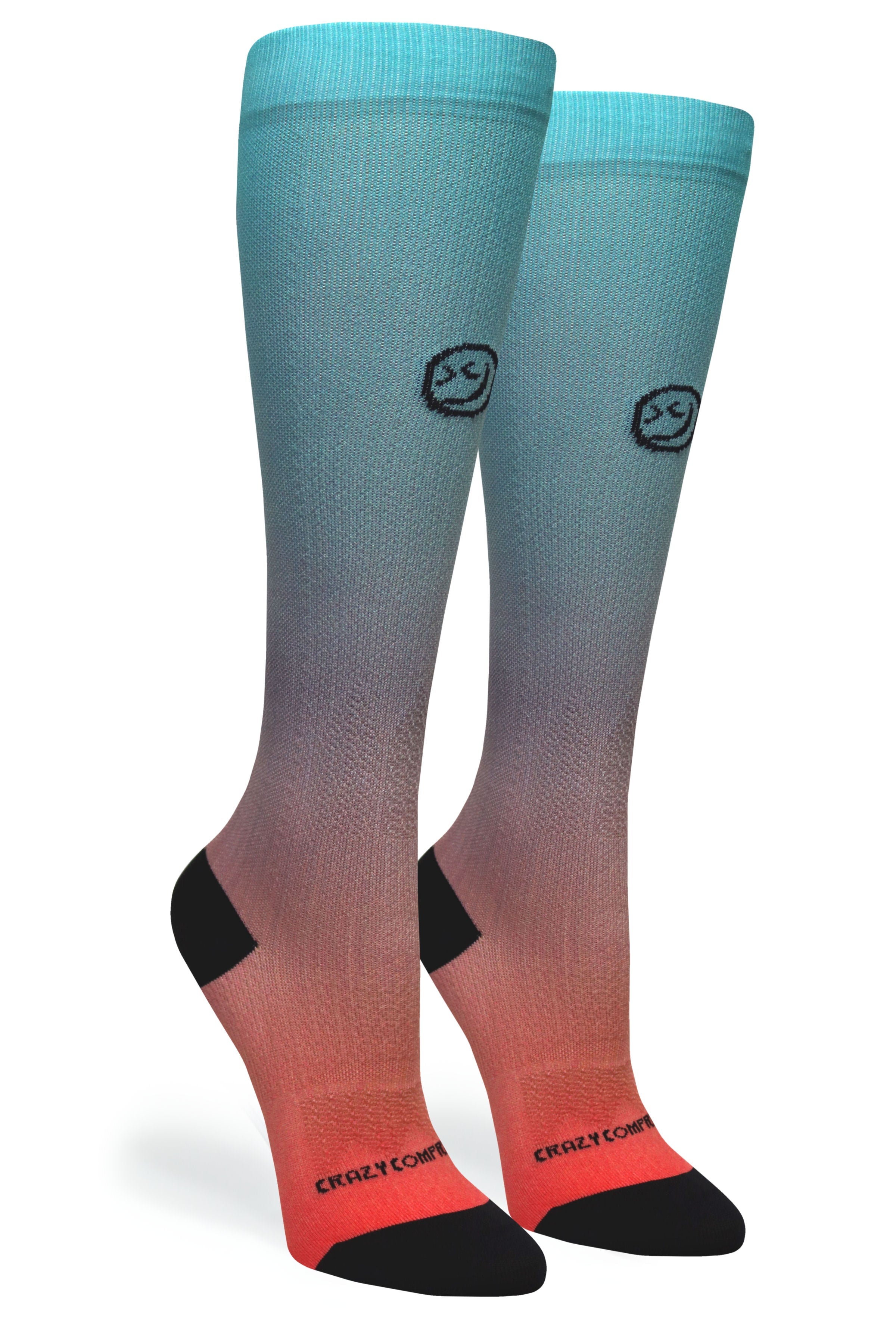 Medias de compresión OTC 360 Ombré Peach Aqua (estándar y extra anchas)