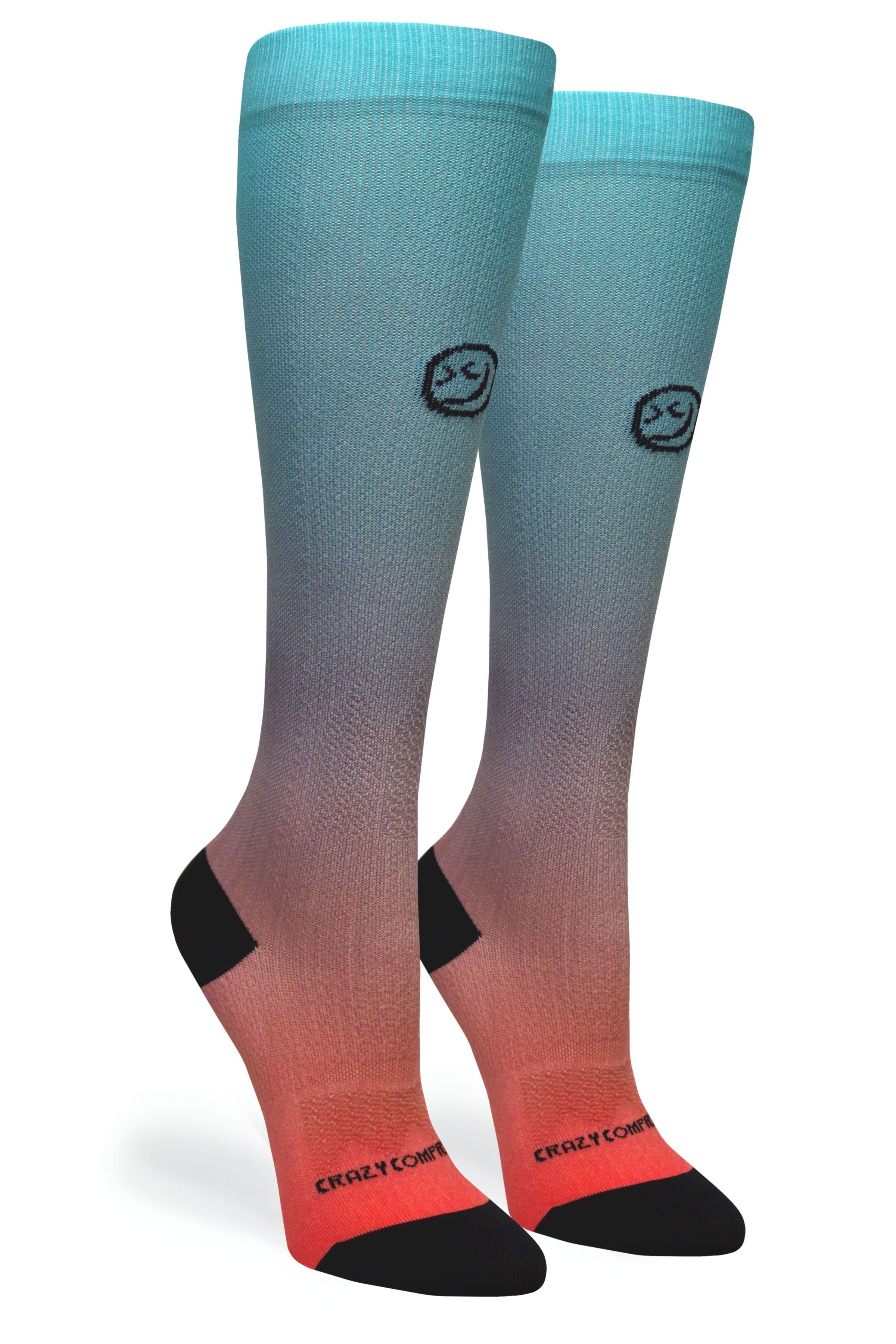 360 Ombré Peach Aqua OTC Compression Socks (Standard & Extra Wide)