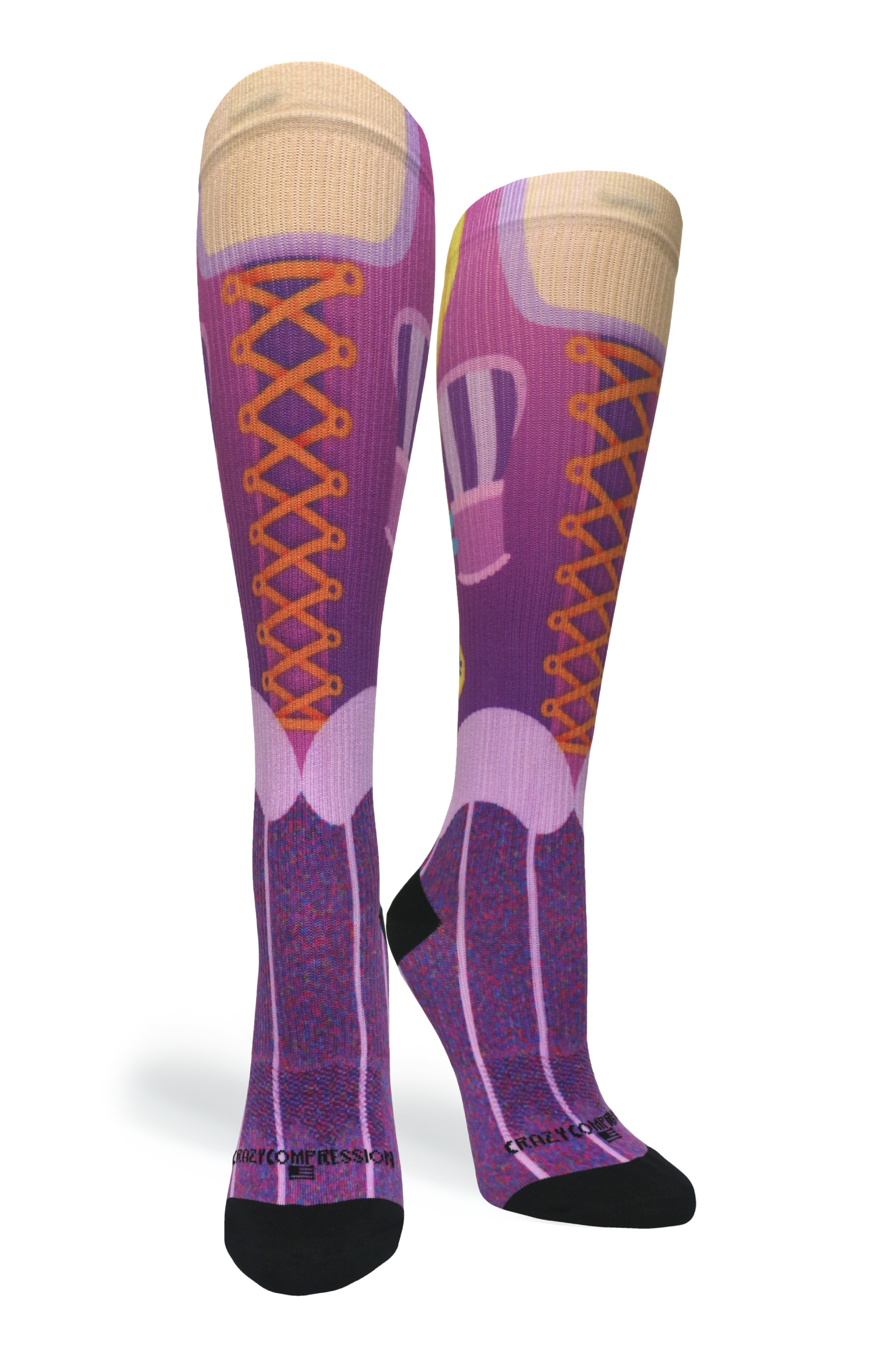 360 Gold Hair Princess OTC Compression Socks (Standard & Extra Wide)