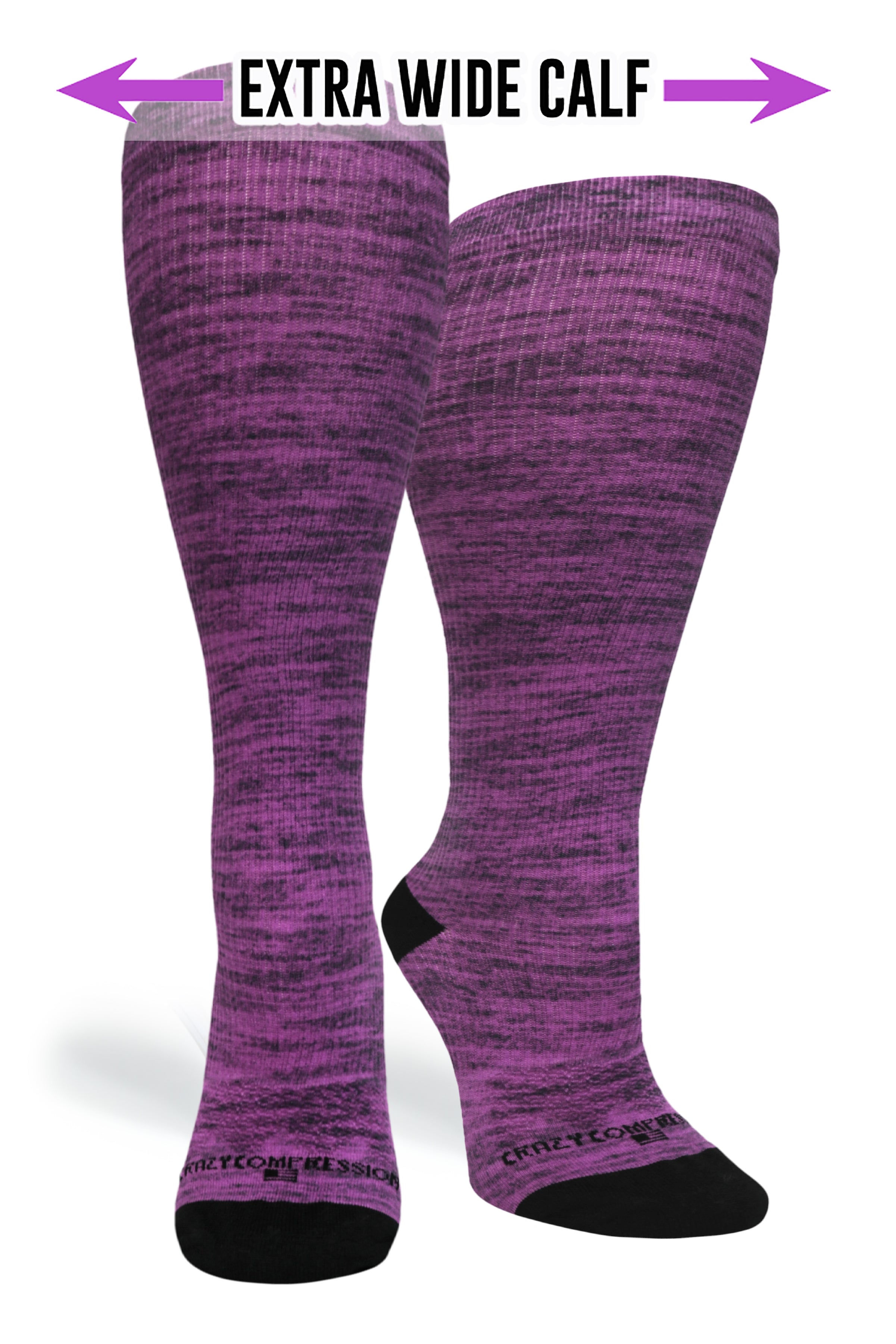 360 Purple Heather OTC Compression Socks (Standard & Extra Wide)