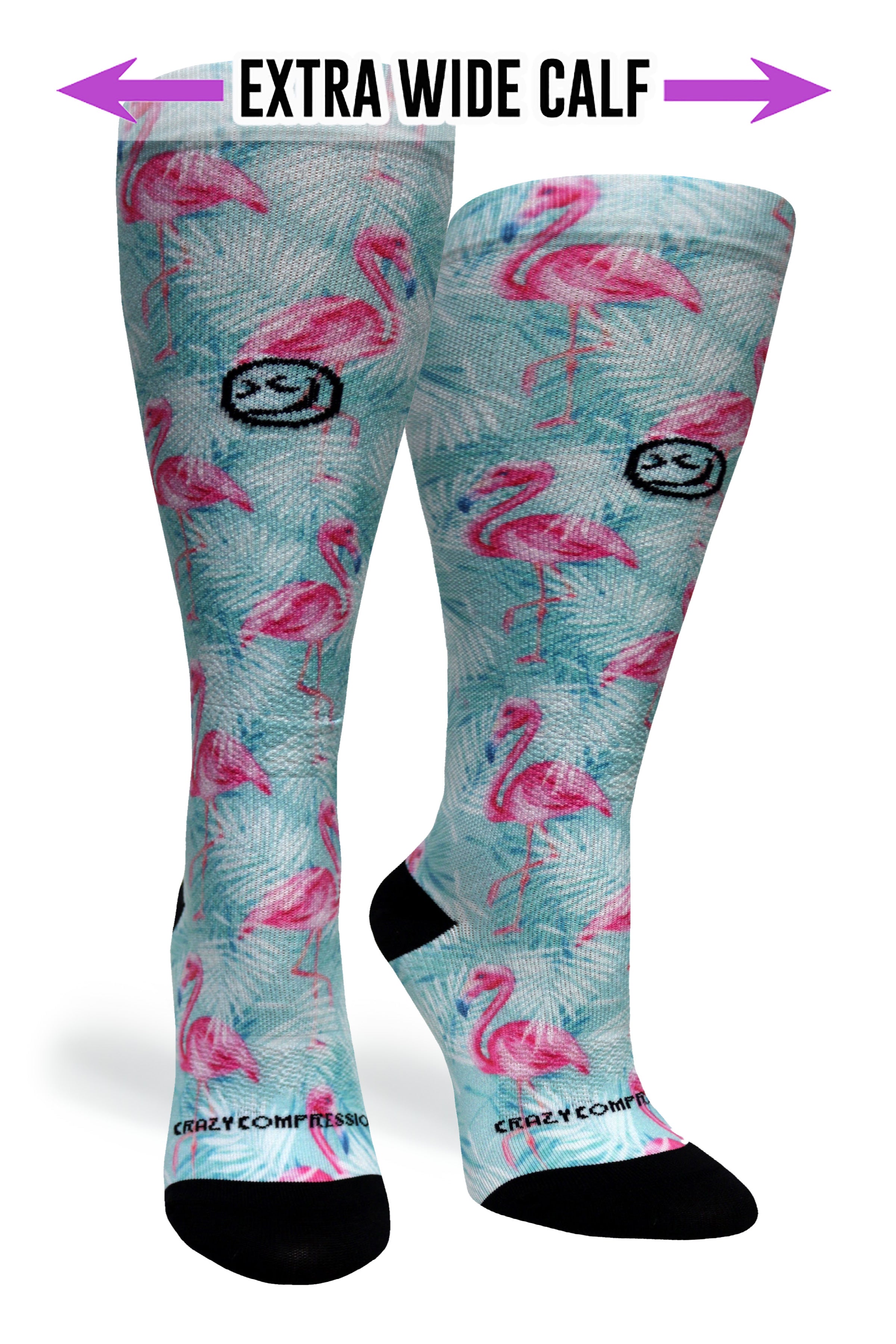 360 Tropical Flamingo OTC Compression Socks (Standard & Extra Wide)