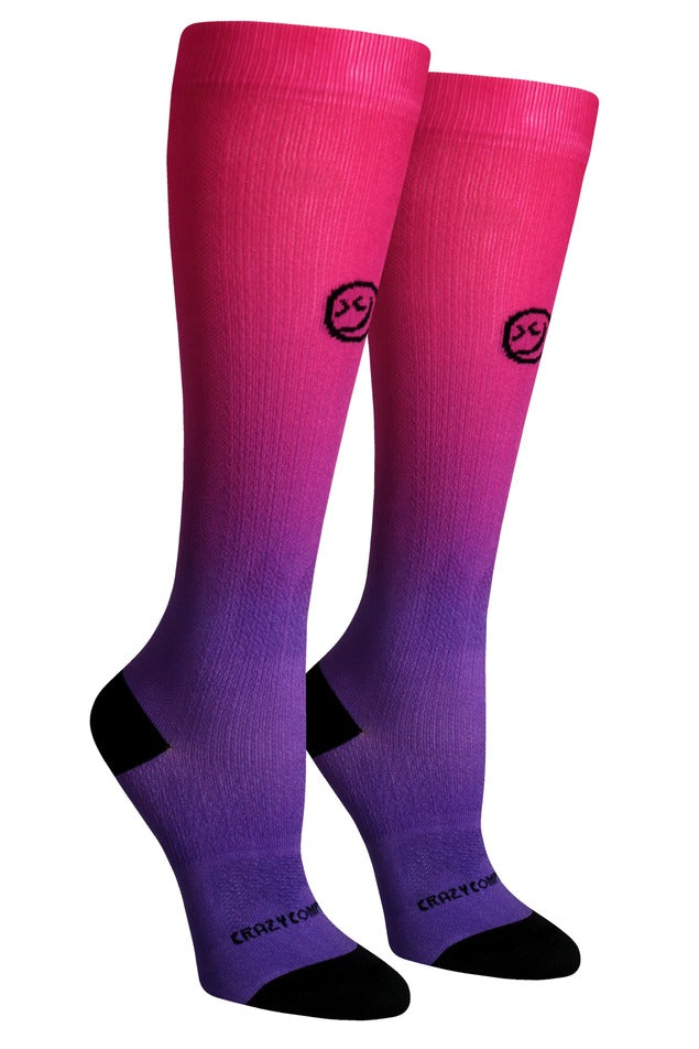 360 Ombré Pink Purple OTC Compression Socks (Standard & Extra Wide)