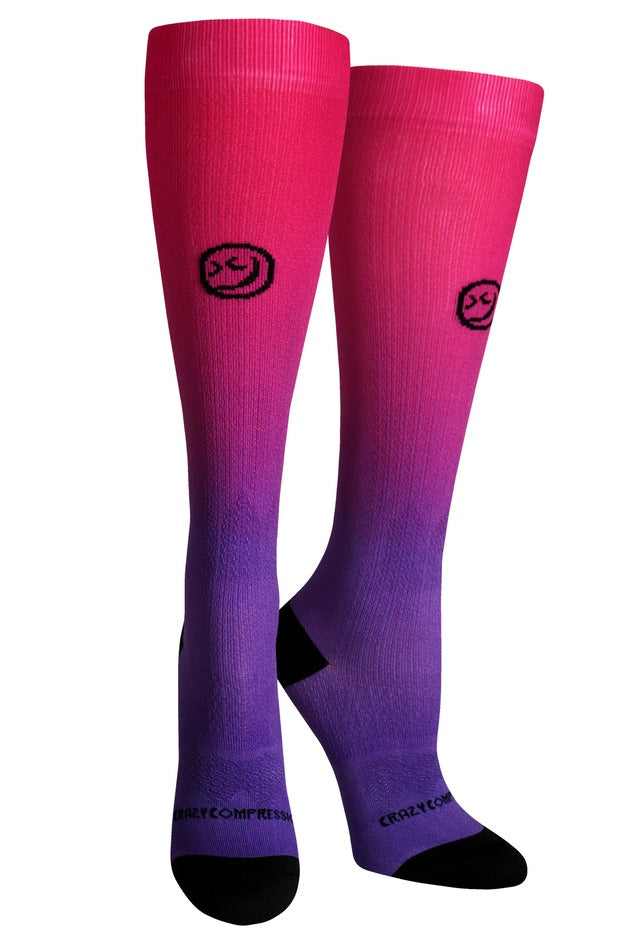 360 Ombré Pink Purple OTC Compression Socks (Standard & Extra Wide)