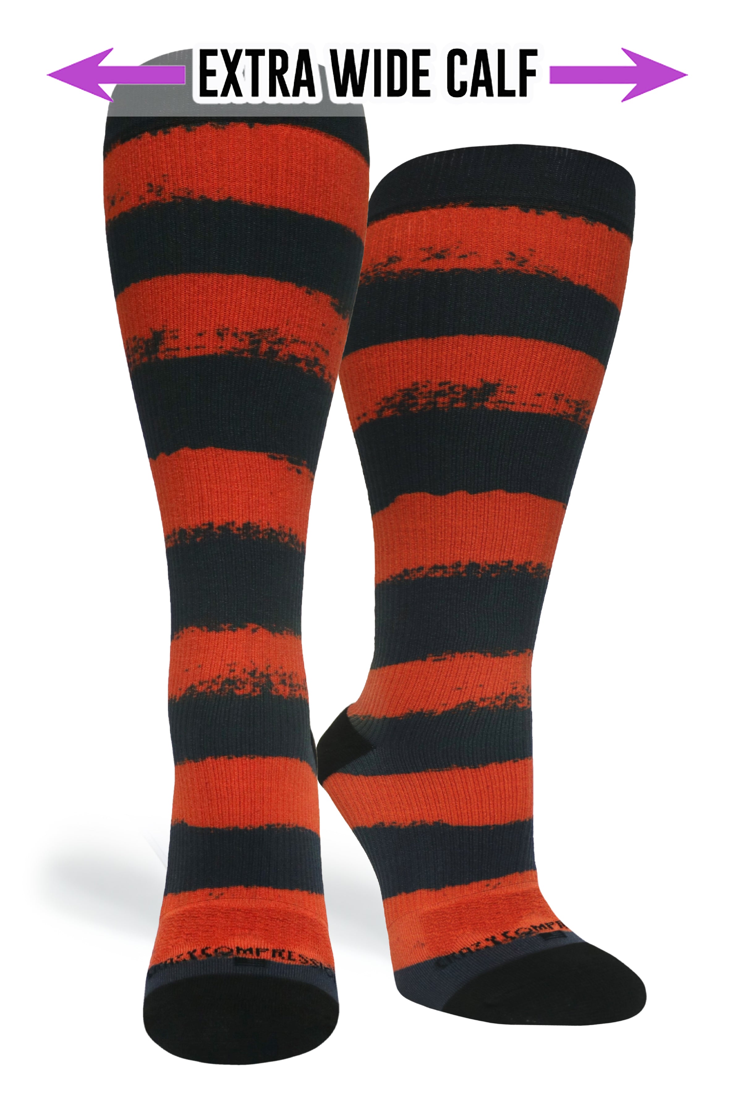 Medias de compresión de venta libre 360 Witches Stripes (estándar y extra anchas)