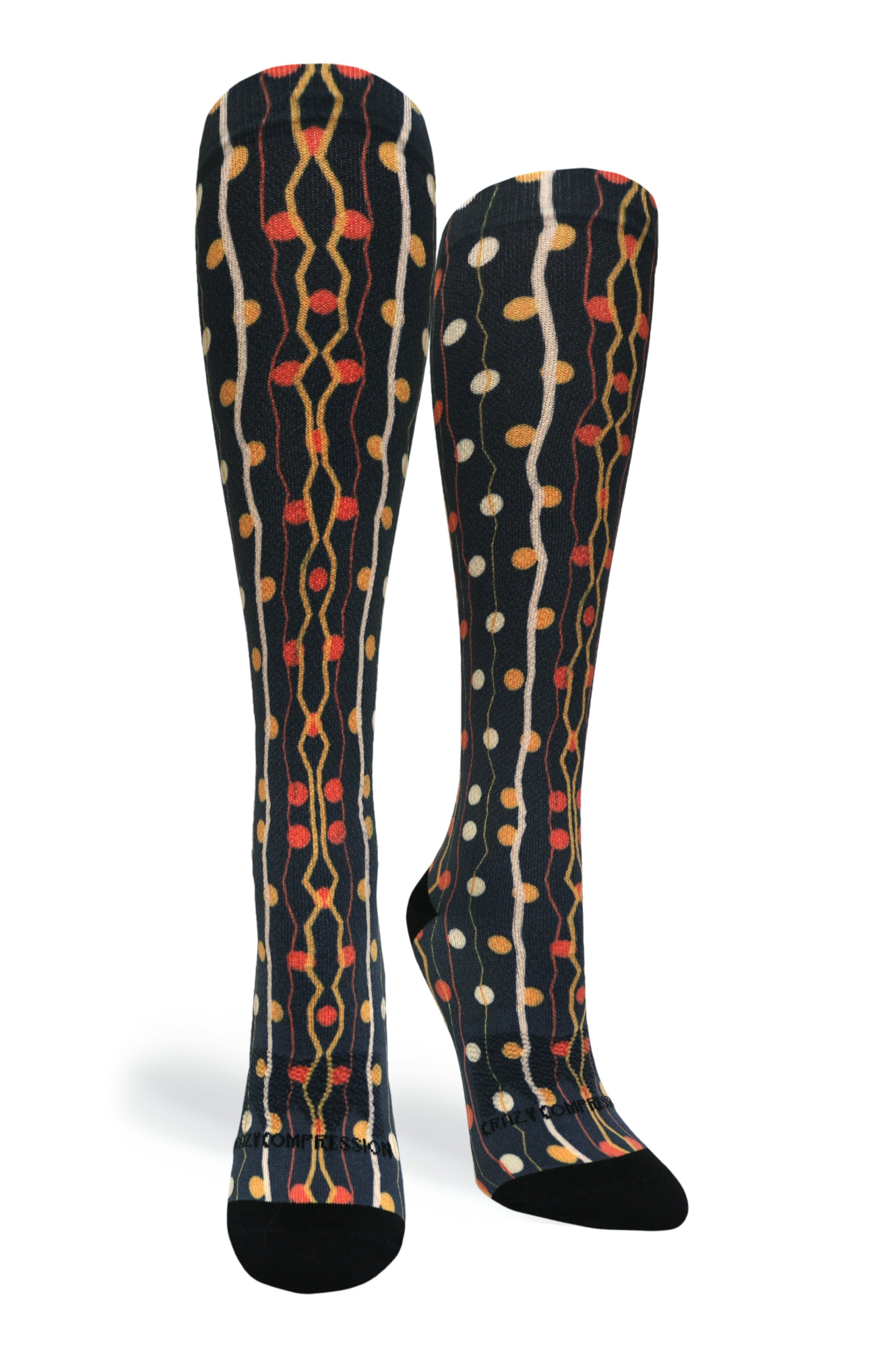 360 Zigzag Dots OTC Compression Socks (Standard & Extra Wide)