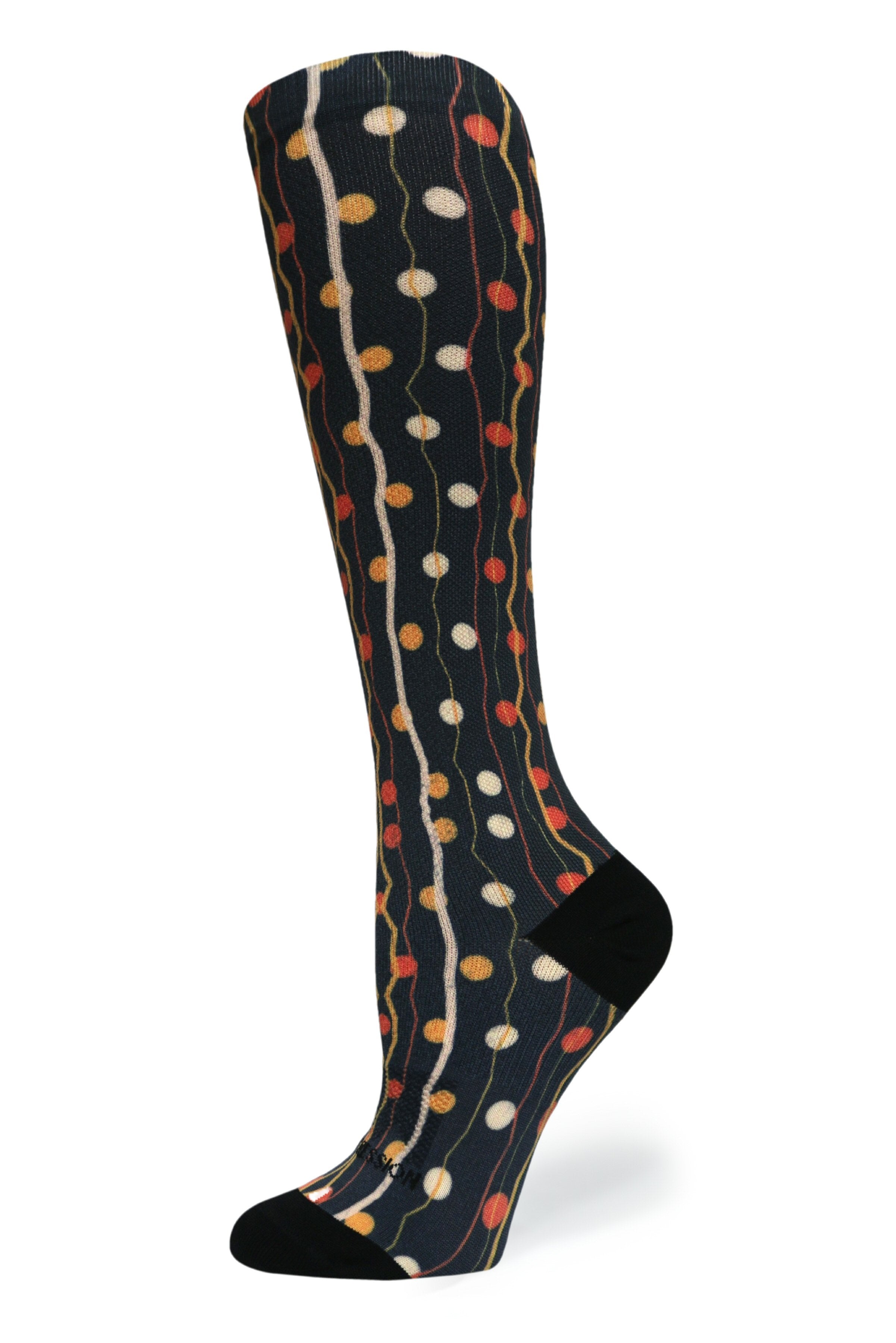 360 Zigzag Dots OTC Compression Socks (Standard & Extra Wide)