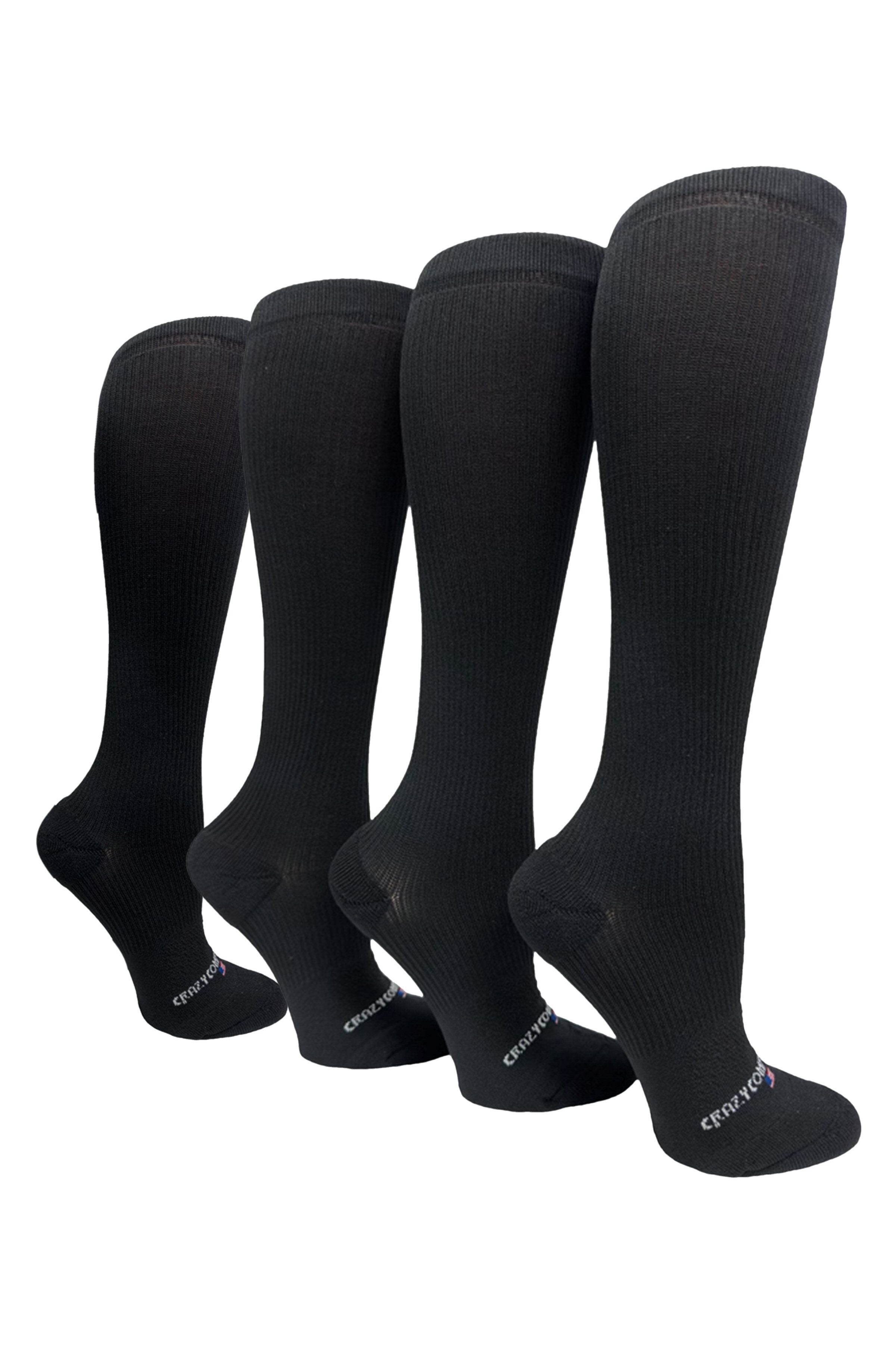 Paquete de 3 pares: negro (estándar y extra ancho)