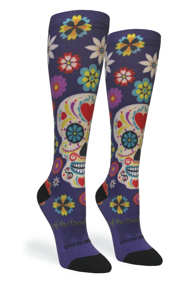 360 Calavera Purple OTC Compression Socks (Standard & Extra Wide)