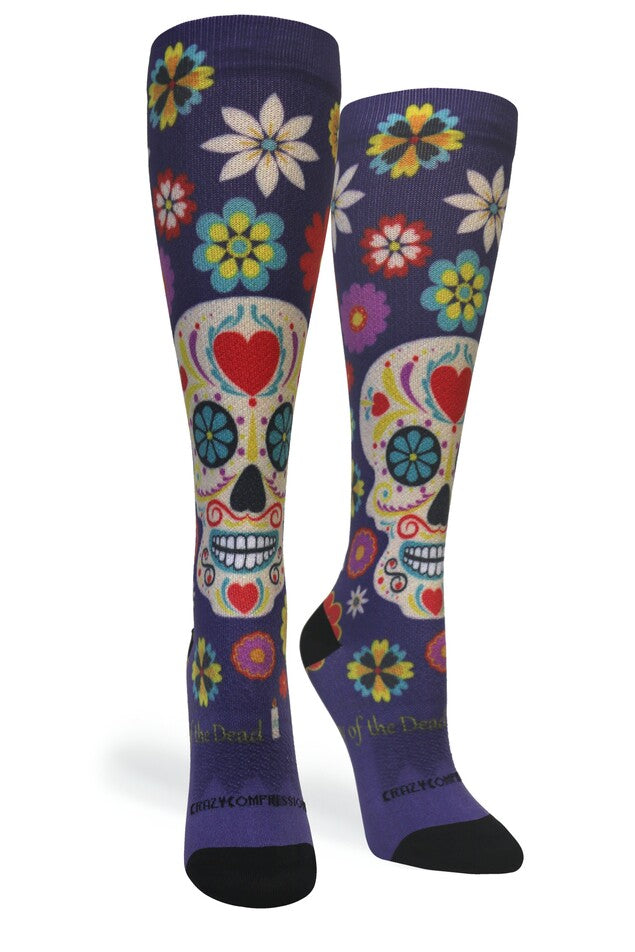 360 Calavera Purple OTC Compression Socks (Standard & Extra Wide)