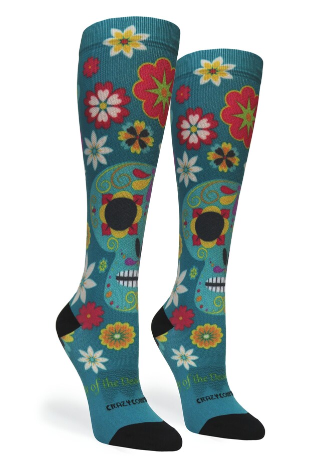 360 Calavera Teal OTC Compression Socks (Standard & Extra Wide)