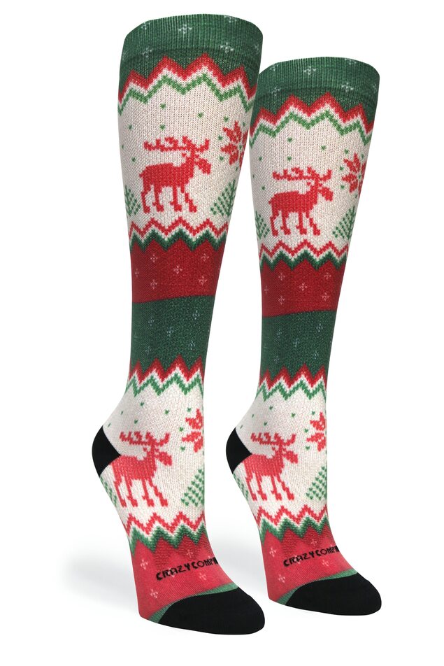 360 Festive Needlepoint OTC Compression Socks (Standard & Extra Wide)