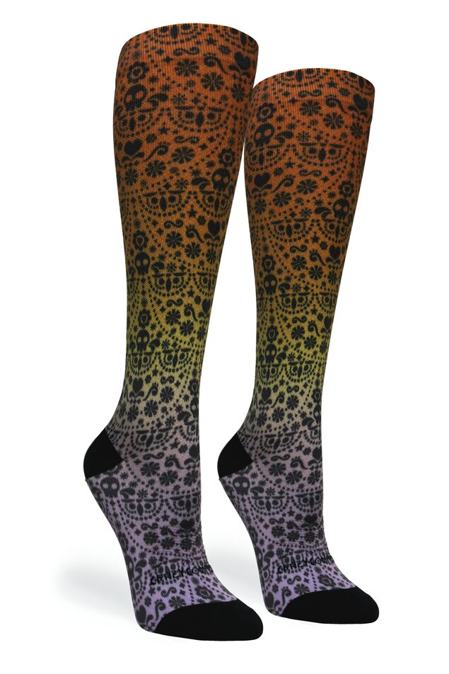 360 Skull Ombré OTC Compression Socks (Standard & Extra Wide)