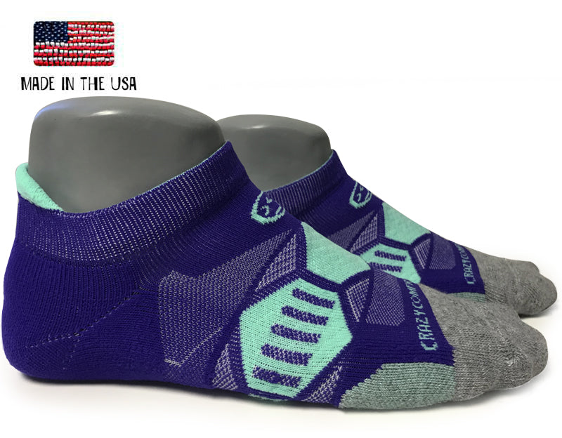 Purple & Mint Runners - Elite Compression Running Socks - CrazyCompression.com