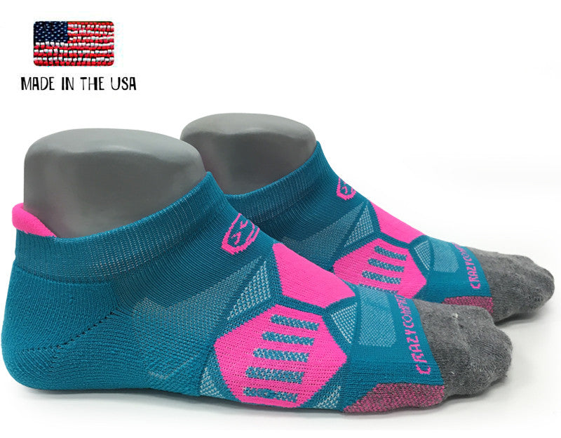 Hyper Teal & Pink Elite Runners - CrazyCompression.com