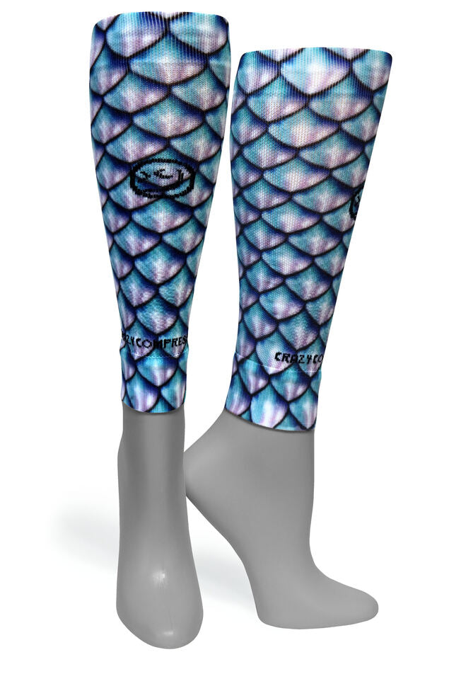 Calf Compression Sleeves - Mermaid 3D Aqua