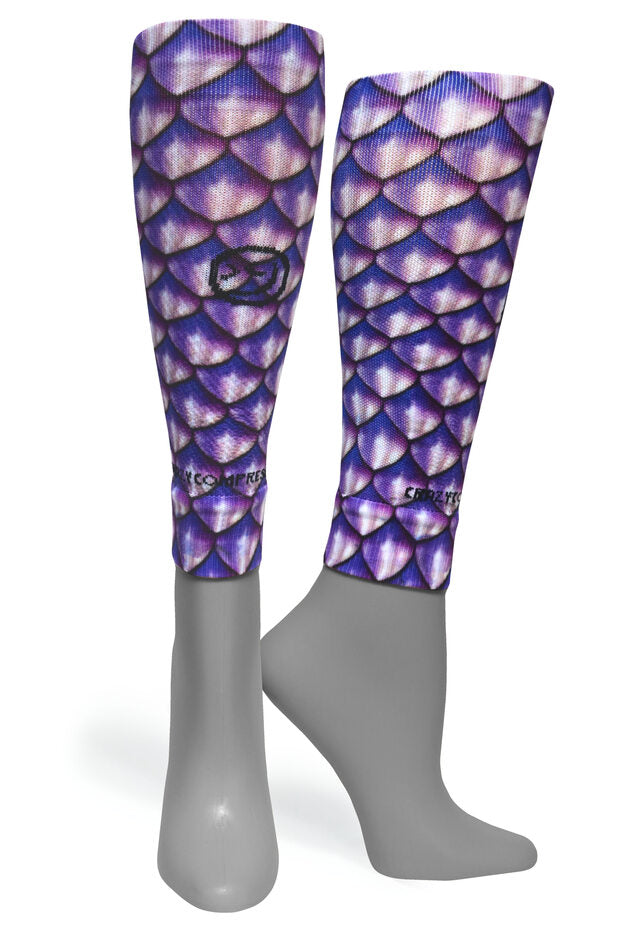 Calf Compression Sleeves - Mermaid 3D Purple